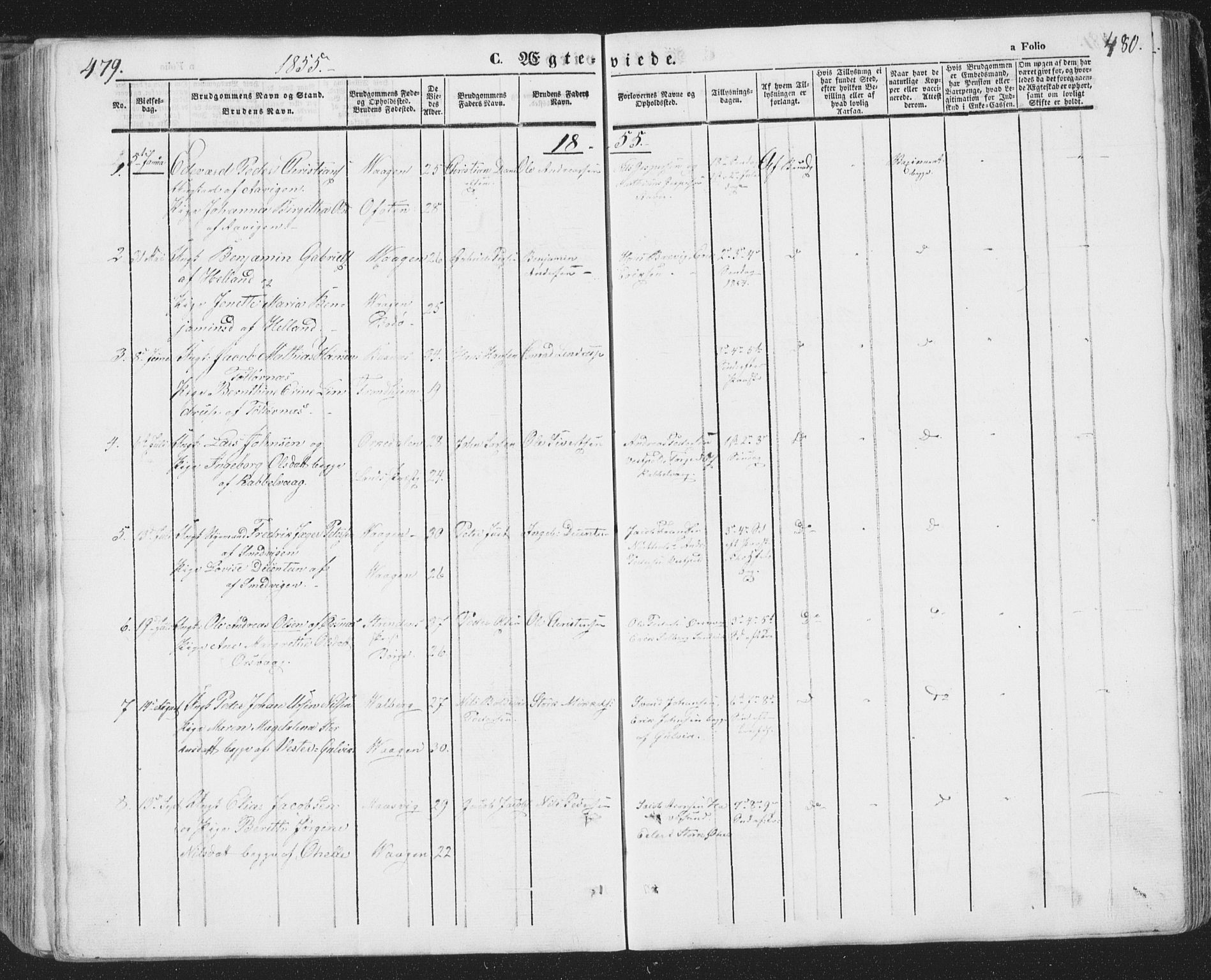 Ministerialprotokoller, klokkerbøker og fødselsregistre - Nordland, SAT/A-1459/874/L1072: Parish register (copy) no. 874C01, 1843-1859, p. 479-480