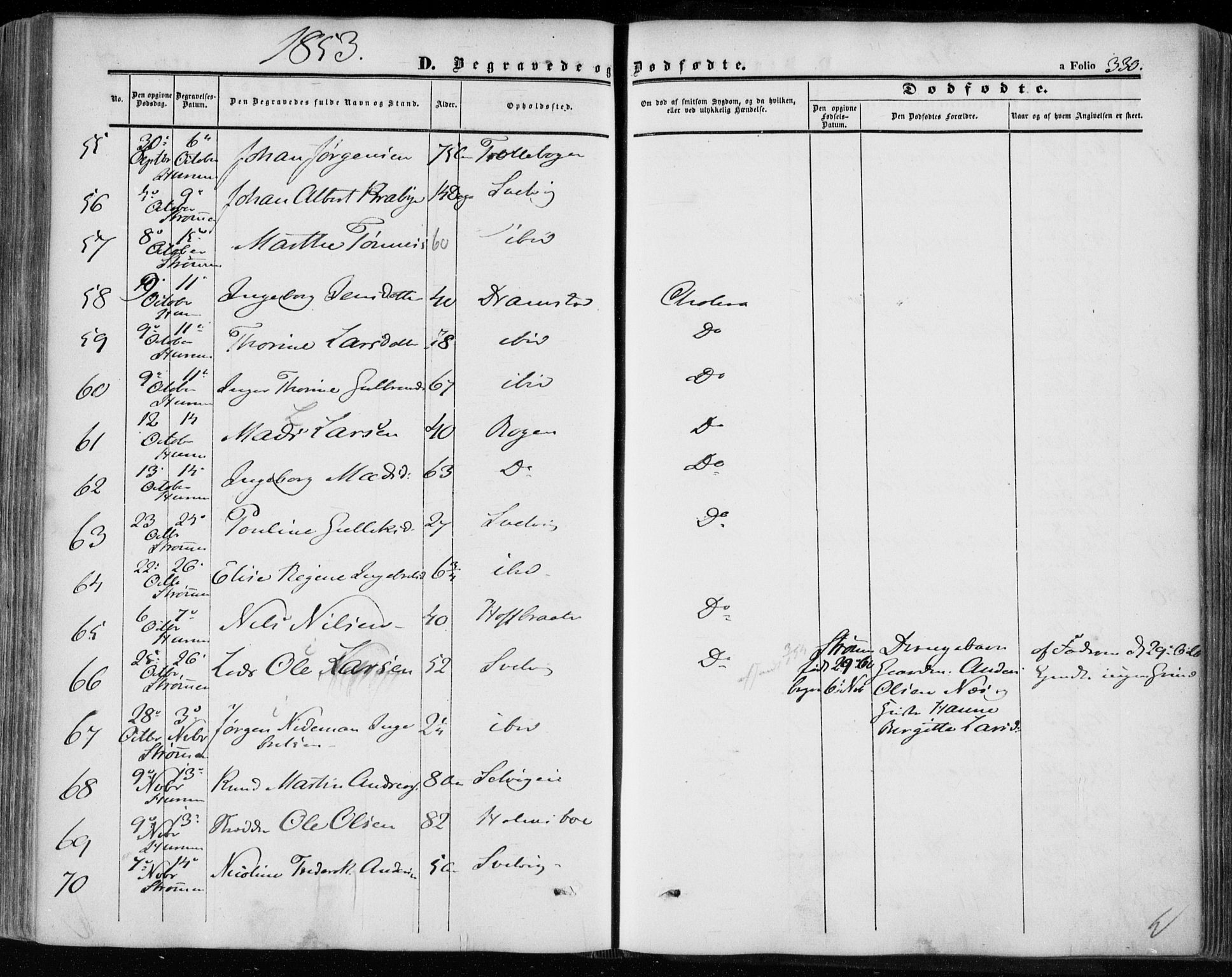 Hurum kirkebøker, SAKO/A-229/F/Fa/L0011: Parish register (official) no. 11, 1847-1860, p. 330