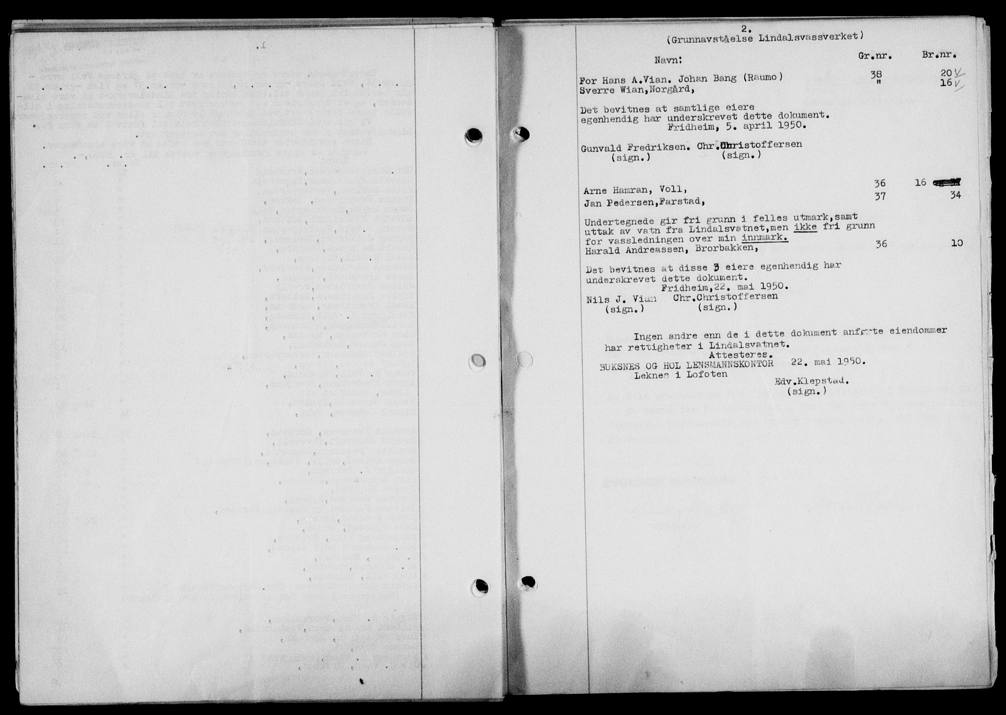 Lofoten sorenskriveri, SAT/A-0017/1/2/2C/L0023a: Mortgage book no. 23a, 1950-1950, Diary no: : 1521/1950