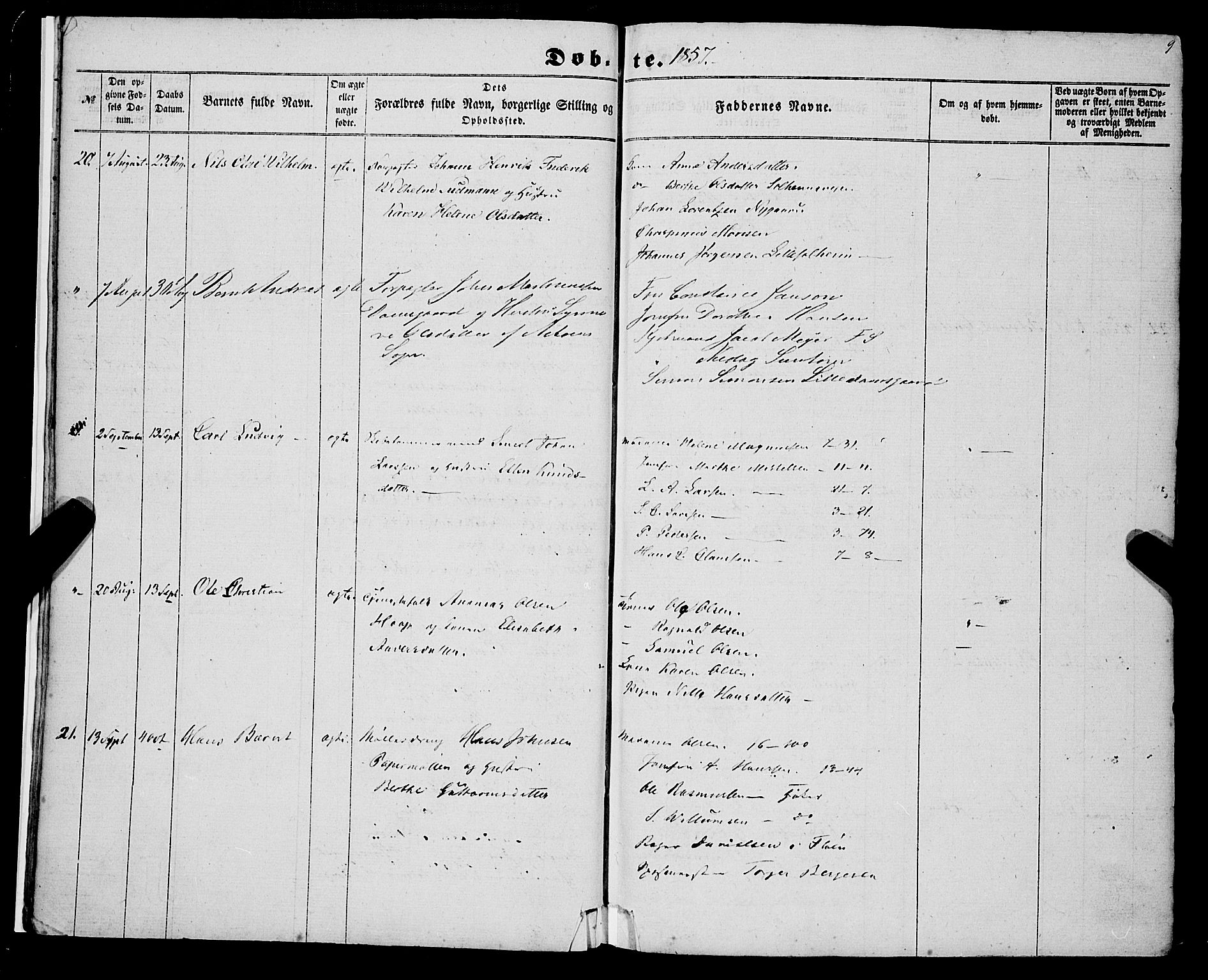 St. Jørgens hospital og Årstad sokneprestembete, AV/SAB-A-99934: Parish register (official) no. A 5, 1857-1869, p. 9