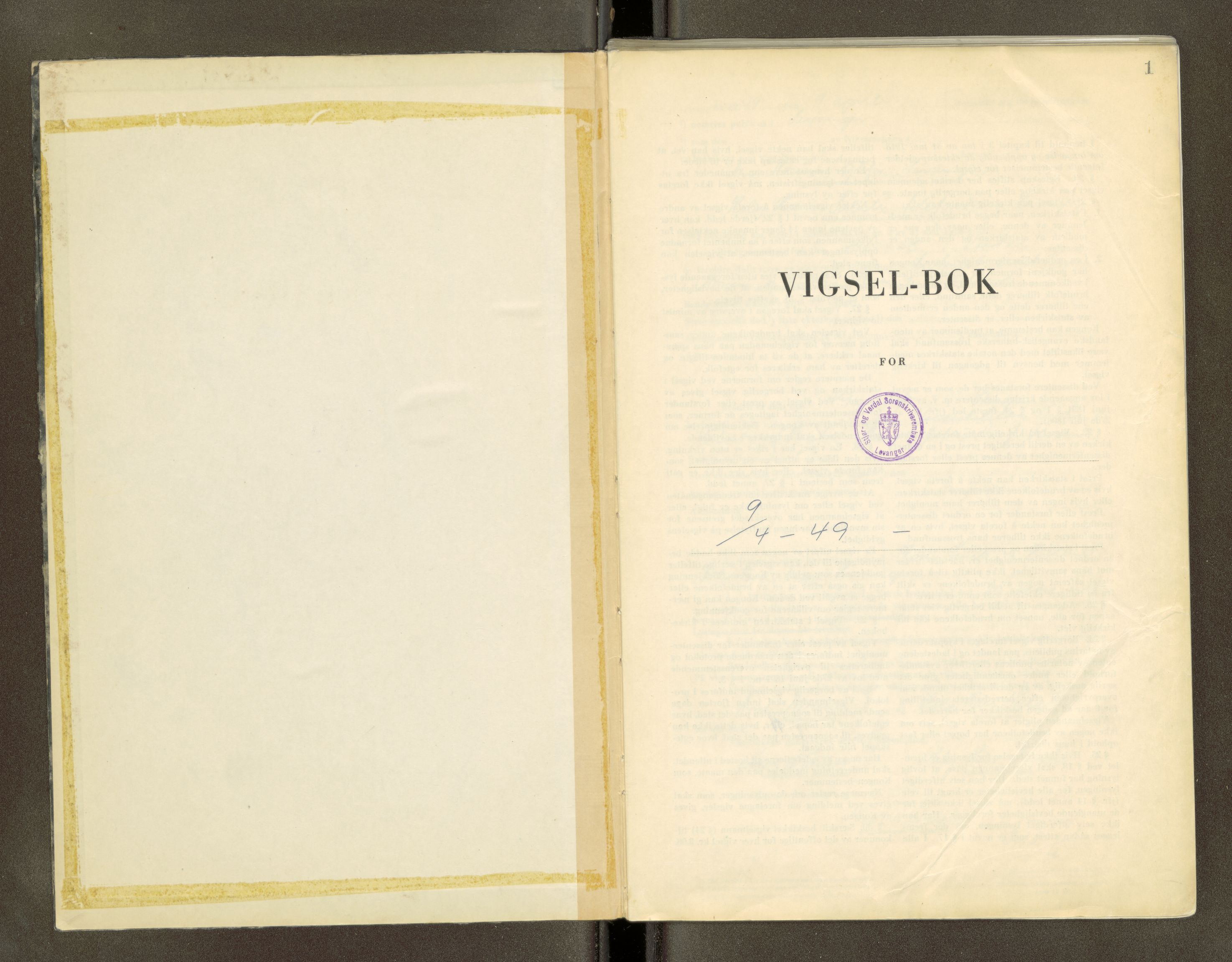 Stjør- og Verdal sorenskriveri, SAT/A-4167/1/6/6D/L0007: Lysingsbok, 1949-1969, p. 1
