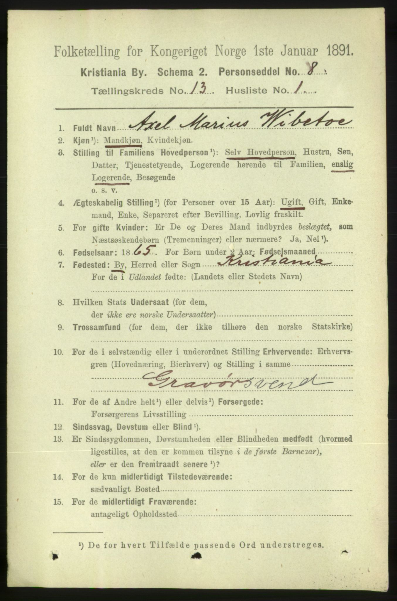 RA, 1891 census for 0301 Kristiania, 1891, p. 5978