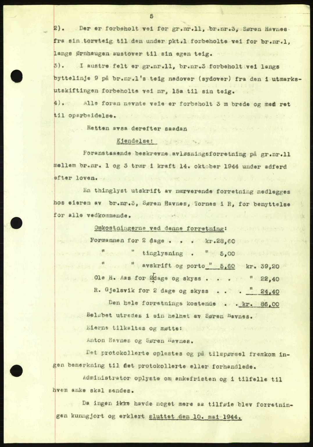 Romsdal sorenskriveri, AV/SAT-A-4149/1/2/2C: Mortgage book no. A17, 1944-1945, Diary no: : 99/1945