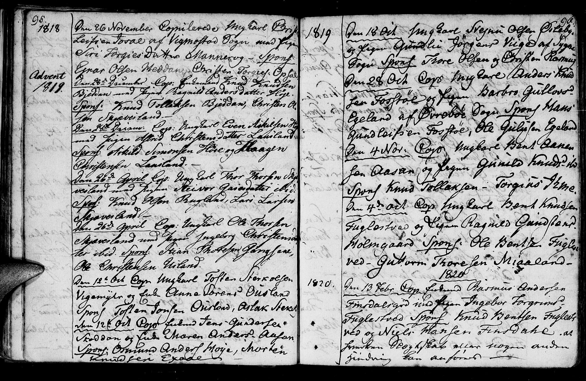 Holum sokneprestkontor, AV/SAK-1111-0022/F/Fa/Fac/L0001: Parish register (official) no. A 1, 1773-1820, p. 95-96