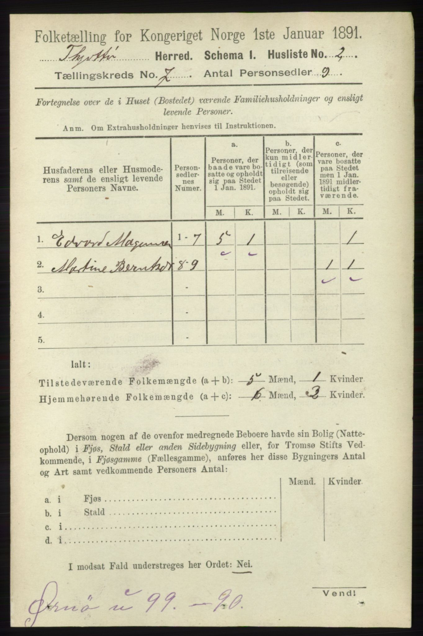 RA, 1891 census for 1817 Tjøtta, 1891, p. 3524