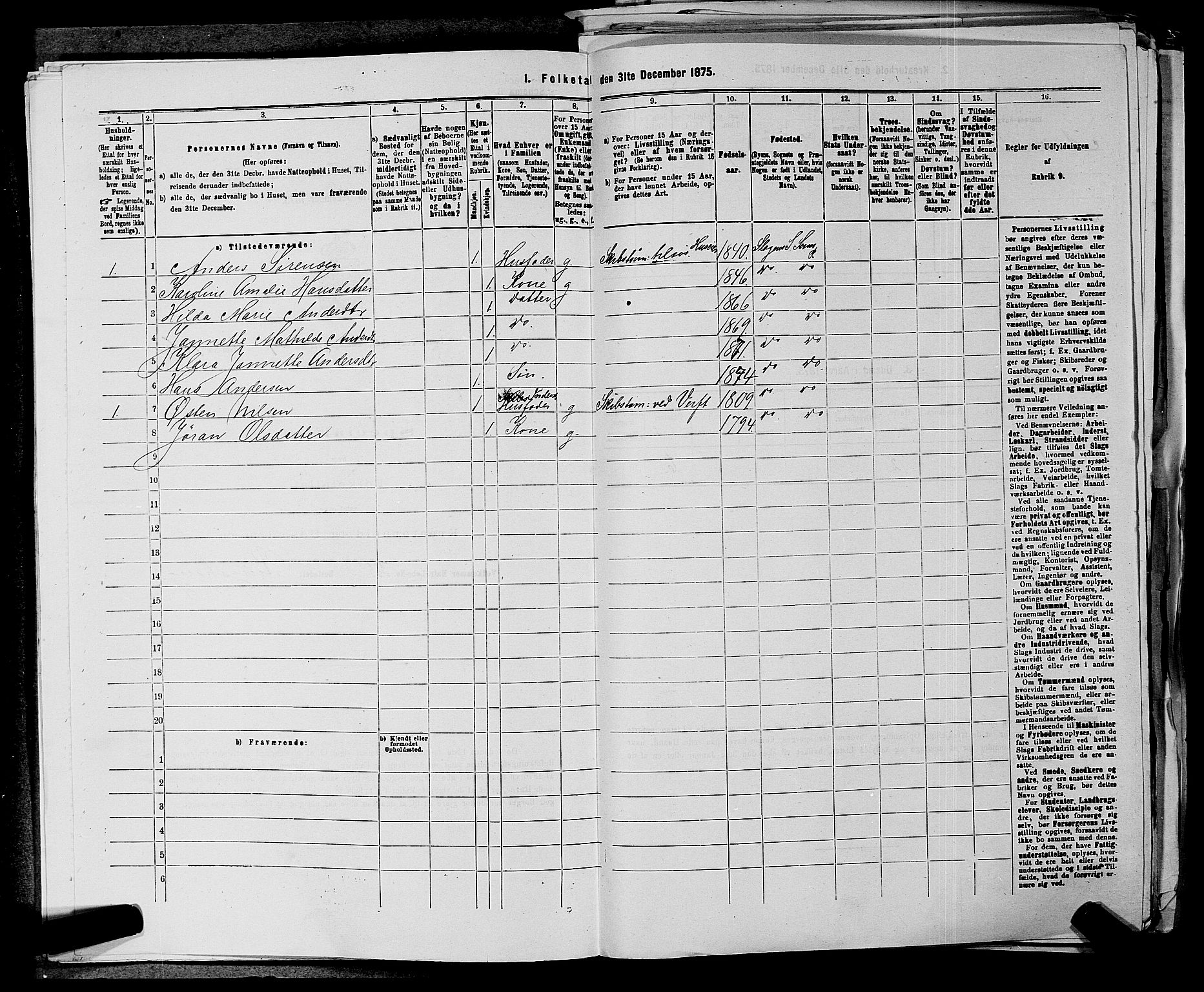 SAKO, 1875 census for 0721P Sem, 1875, p. 1525