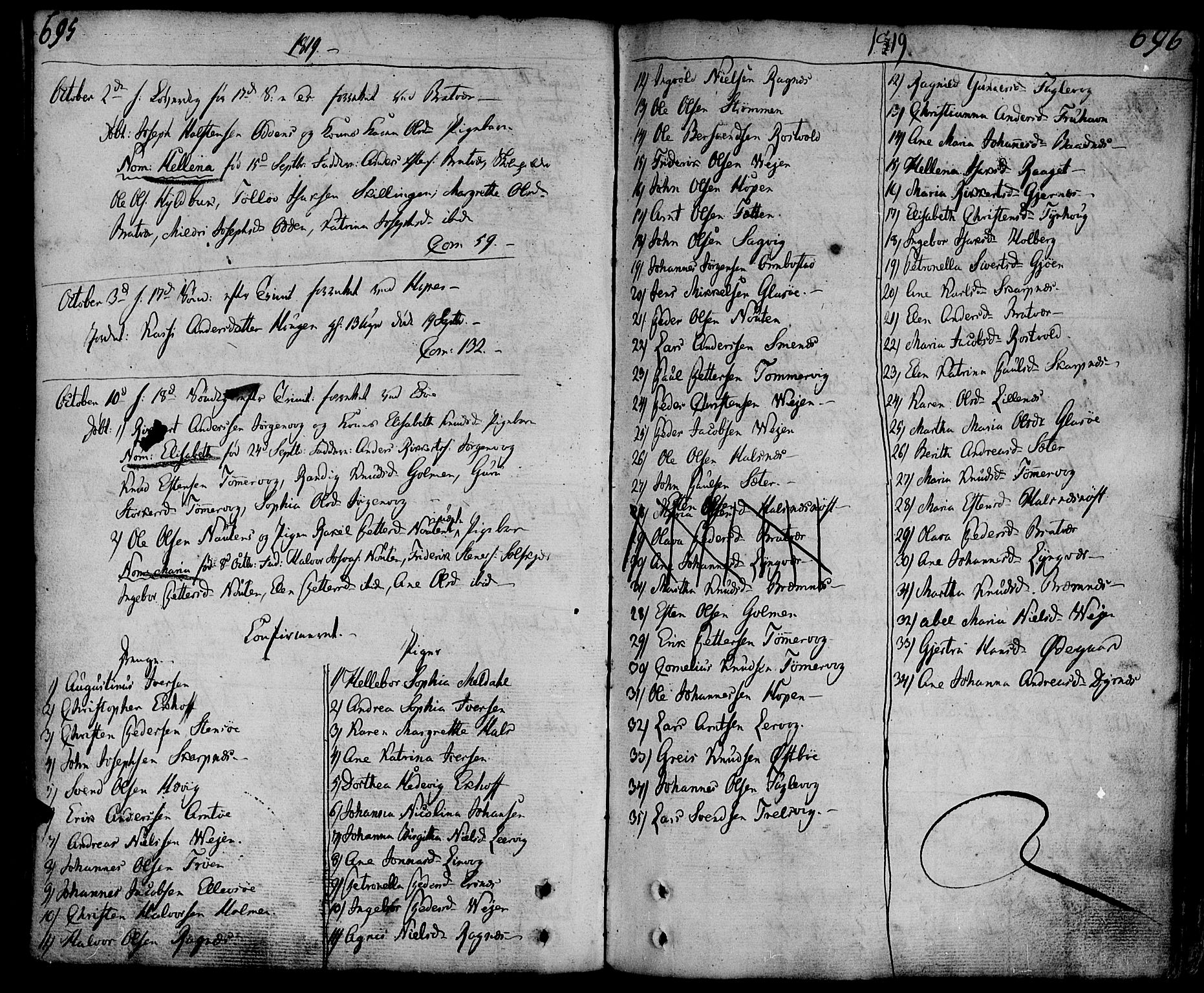 Ministerialprotokoller, klokkerbøker og fødselsregistre - Møre og Romsdal, AV/SAT-A-1454/581/L0932: Parish register (official) no. 581A02, 1767-1823, p. 695-696