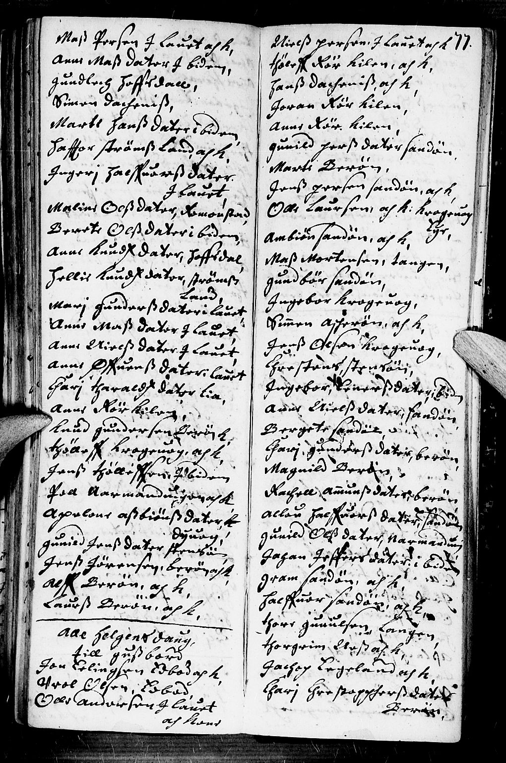 Dypvåg sokneprestkontor, AV/SAK-1111-0007/F/Fb/Fba/L0001: Parish register (copy) no. B 1, 1699-1706, p. 77