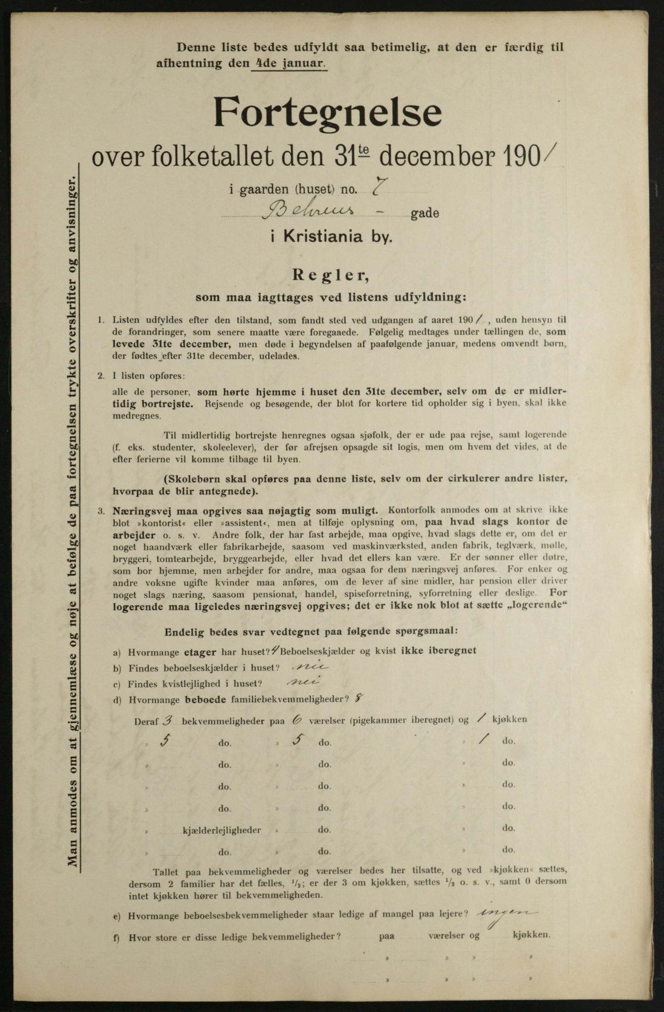 OBA, Municipal Census 1901 for Kristiania, 1901, p. 648