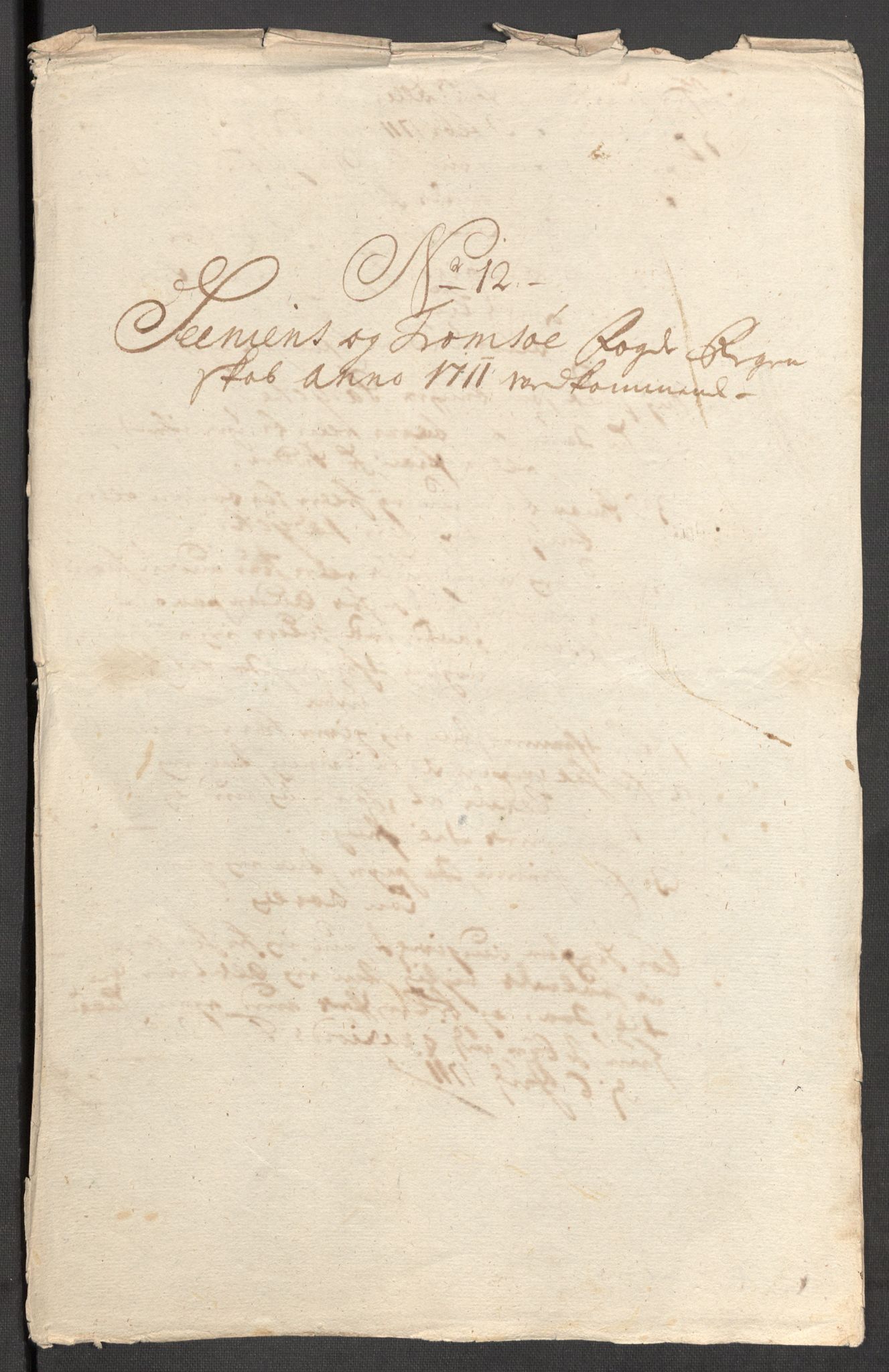 Rentekammeret inntil 1814, Reviderte regnskaper, Fogderegnskap, AV/RA-EA-4092/R68/L4758: Fogderegnskap Senja og Troms, 1711-1712, p. 96