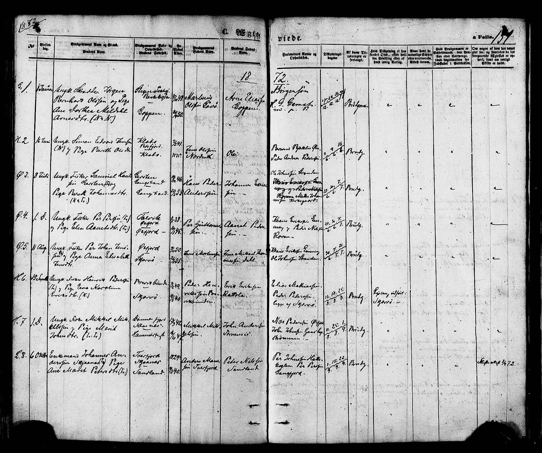 Loppa sokneprestkontor, AV/SATØ-S-1339/H/Ha/L0005kirke: Parish register (official) no. 5, 1869-1878, p. 151
