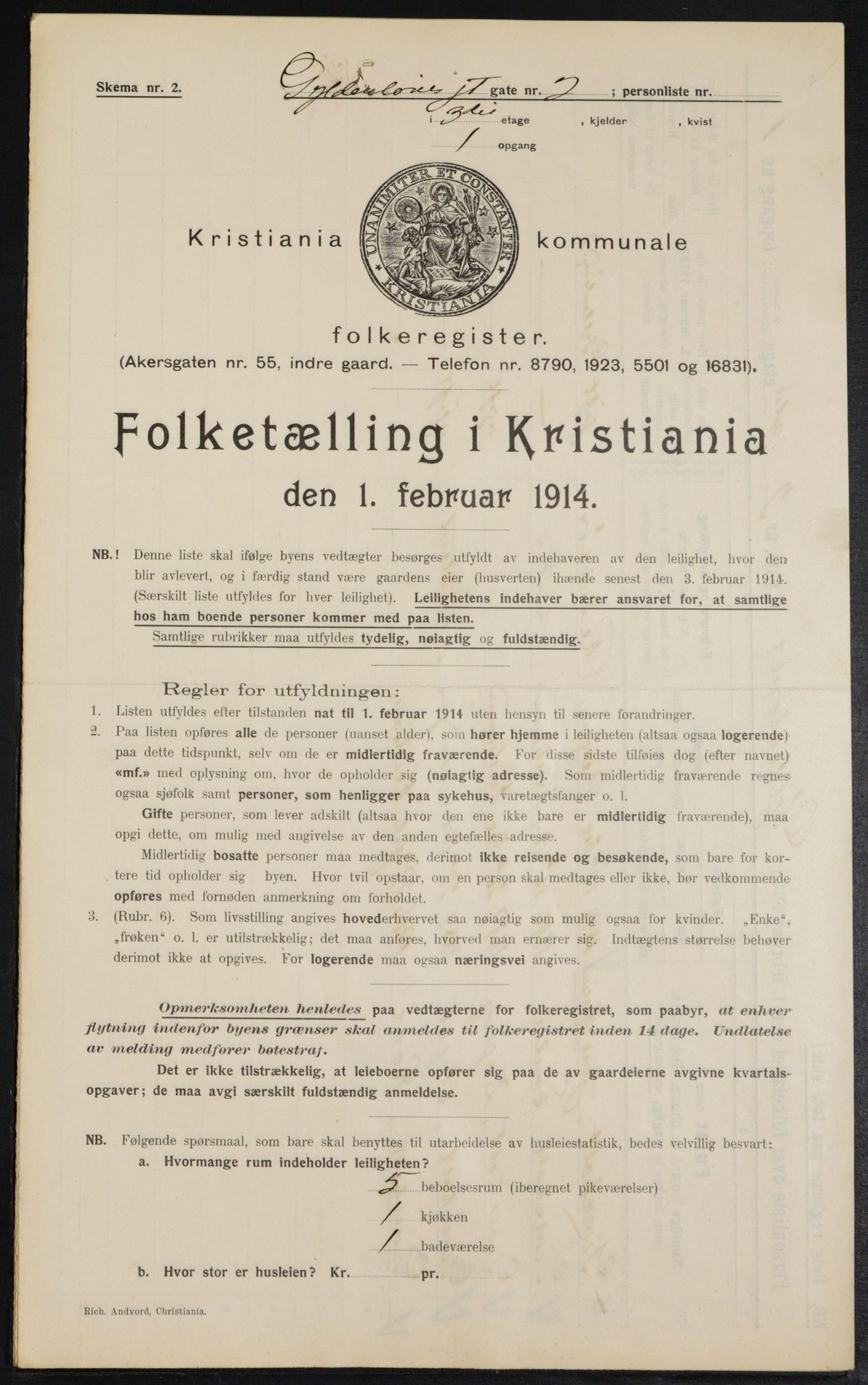 OBA, Municipal Census 1914 for Kristiania, 1914, p. 32533