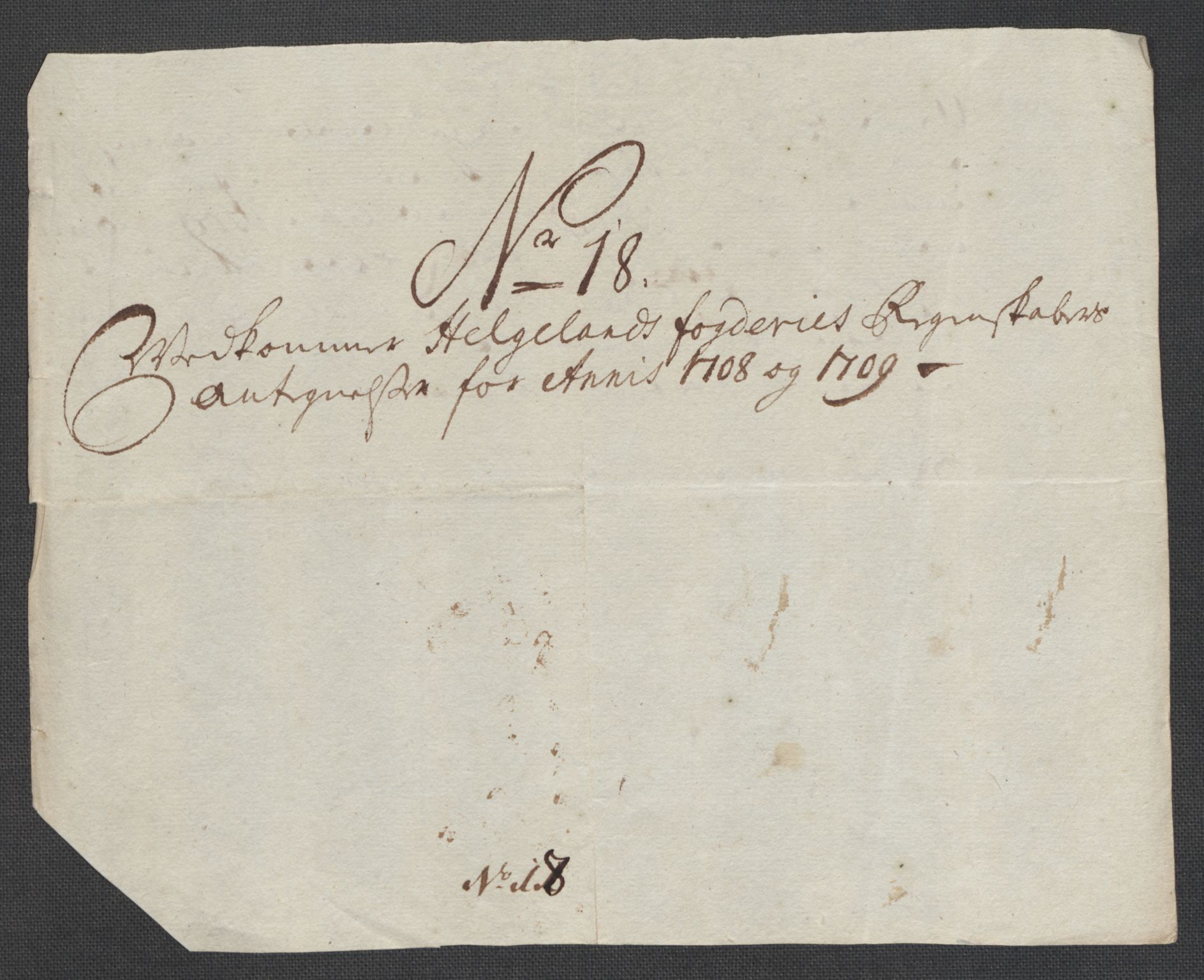 Rentekammeret inntil 1814, Reviderte regnskaper, Fogderegnskap, AV/RA-EA-4092/R65/L4510: Fogderegnskap Helgeland, 1708-1709, p. 333