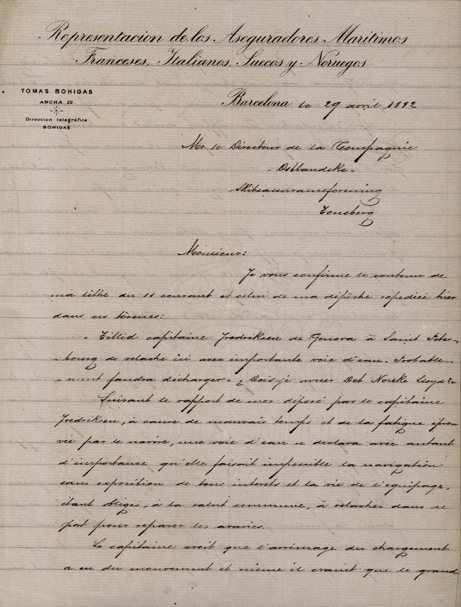 Pa 63 - Østlandske skibsassuranceforening, VEMU/A-1079/G/Ga/L0015/0012: Havaridokumenter / Vaar, Stapnæs, Tillid, Uller, Ternen, 1882, p. 59