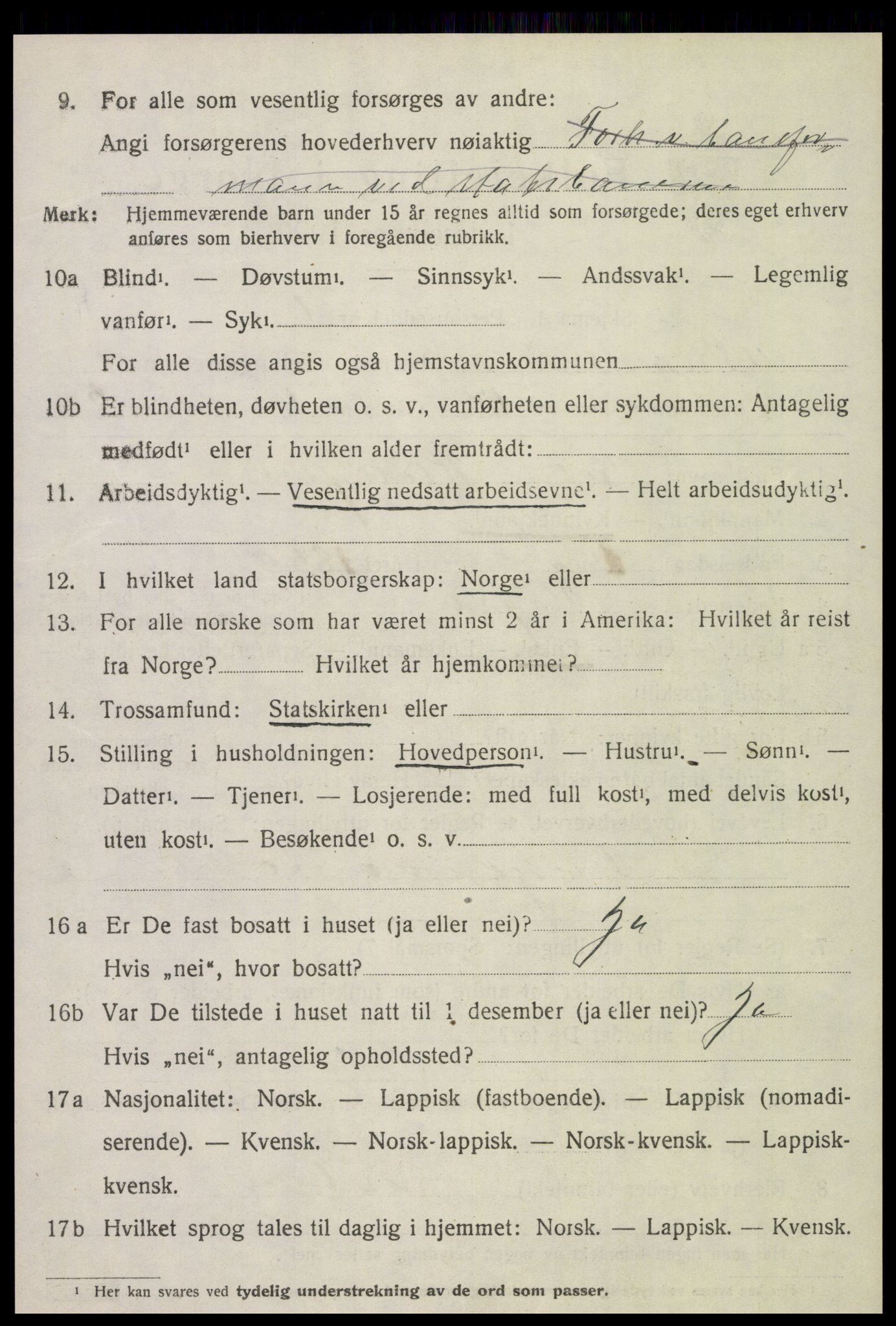 SAT, 1920 census for Meråker, 1920, p. 1607