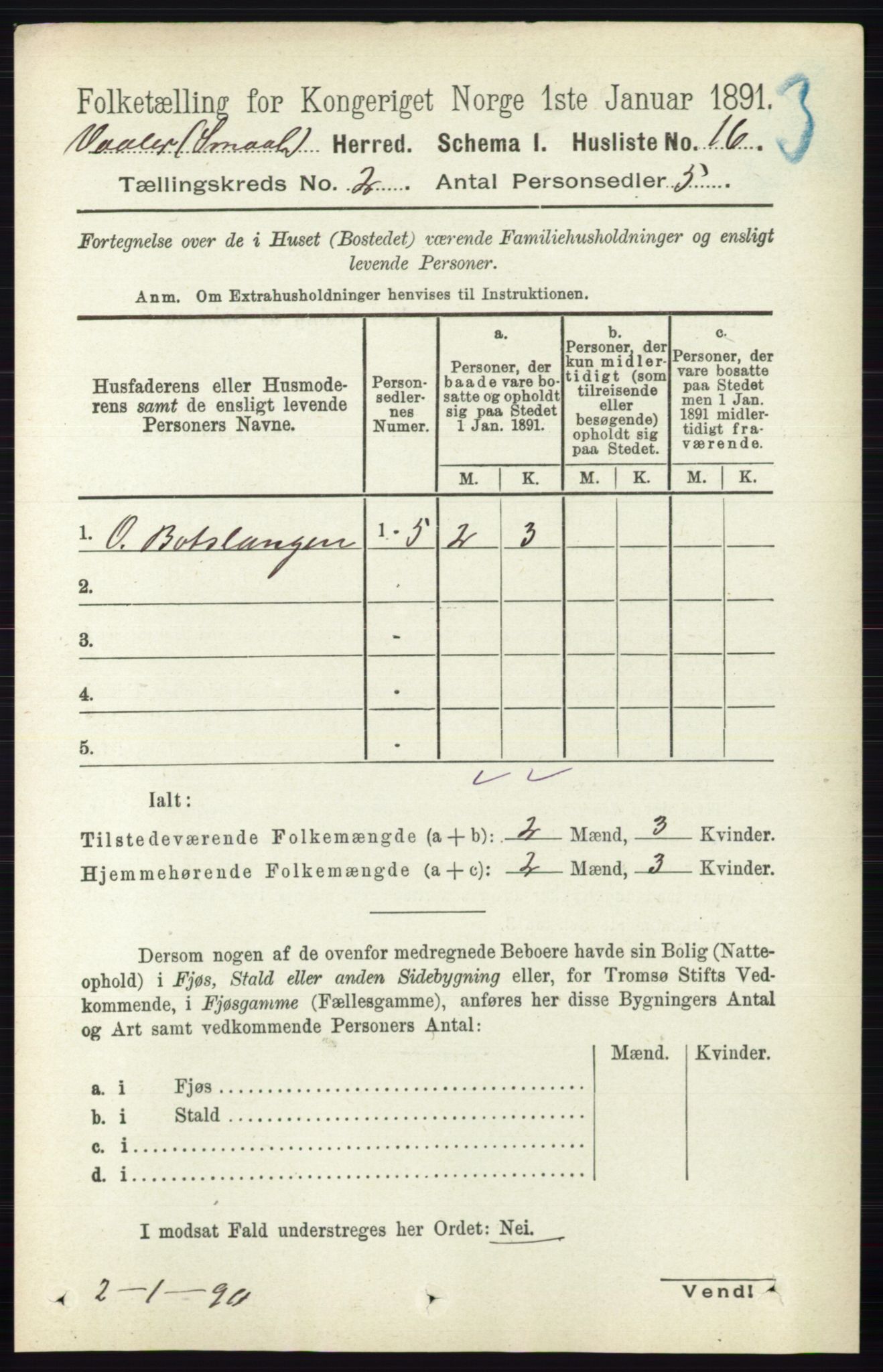 RA, 1891 census for 0137 Våler, 1891, p. 631