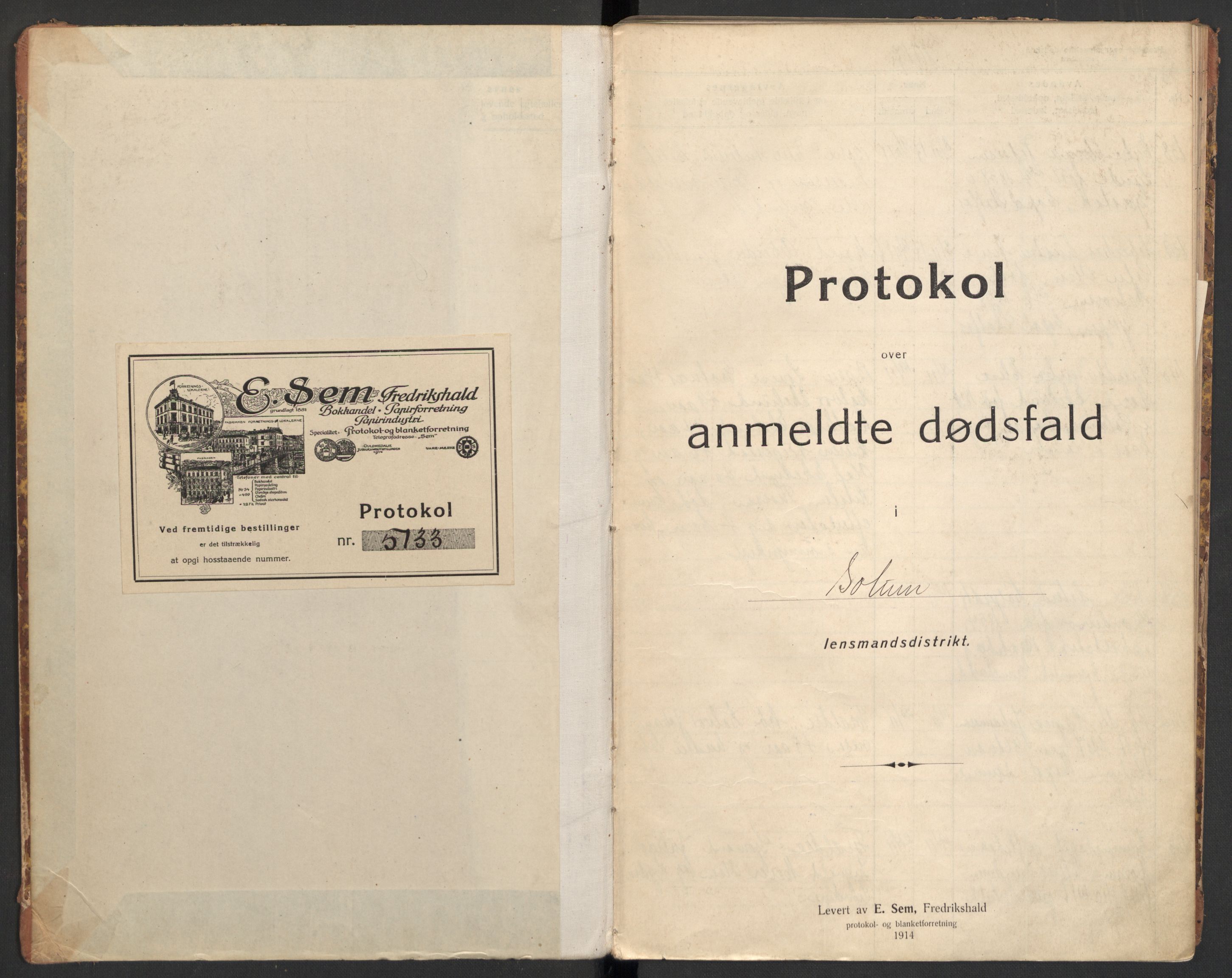 Solum lensmannskontor, SAKO/A-575/H/Ha/L0004: Dødsanmeldelsesprotokoll, 1917-1921