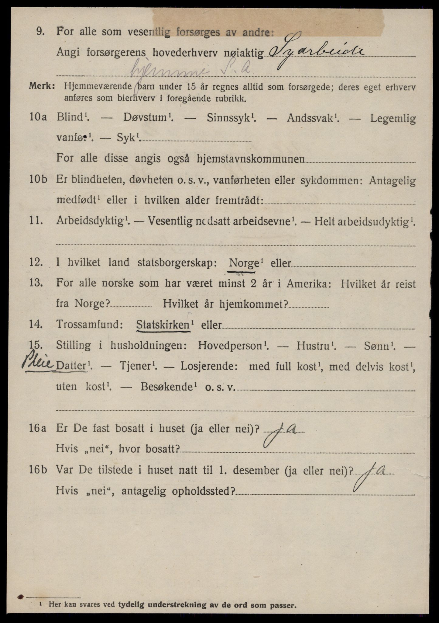 SAT, 1920 census for Ulstein, 1920, p. 5589