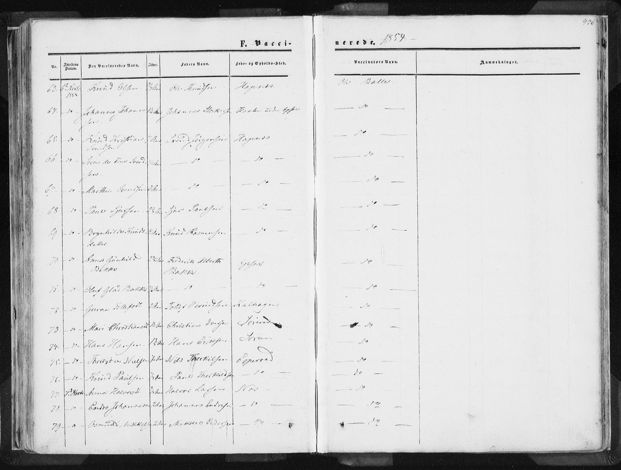 Vikedal sokneprestkontor, AV/SAST-A-101840/01/IV: Parish register (official) no. A 6.2, 1851-1867, p. 436