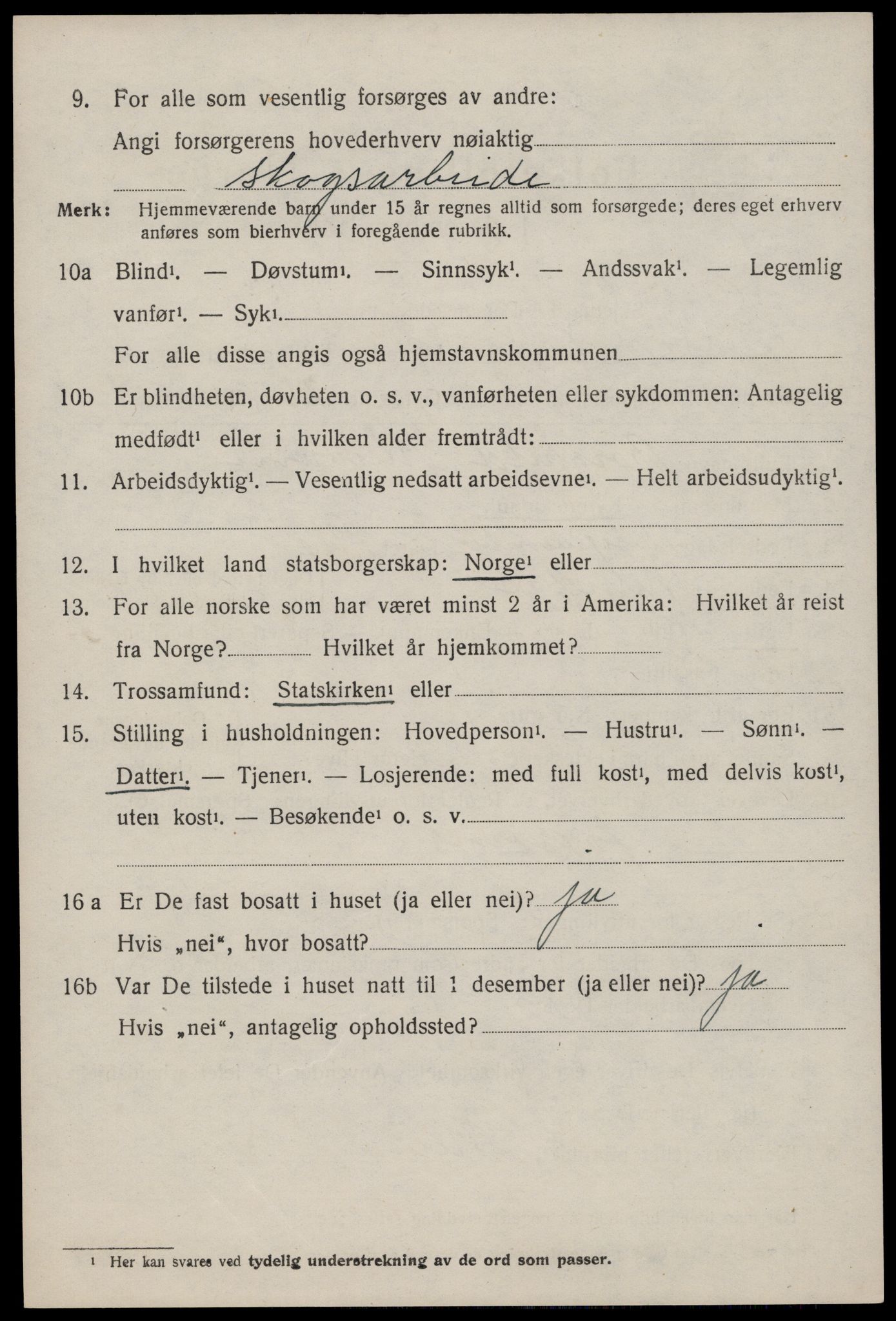 SAKO, 1920 census for Nissedal, 1920, p. 1852