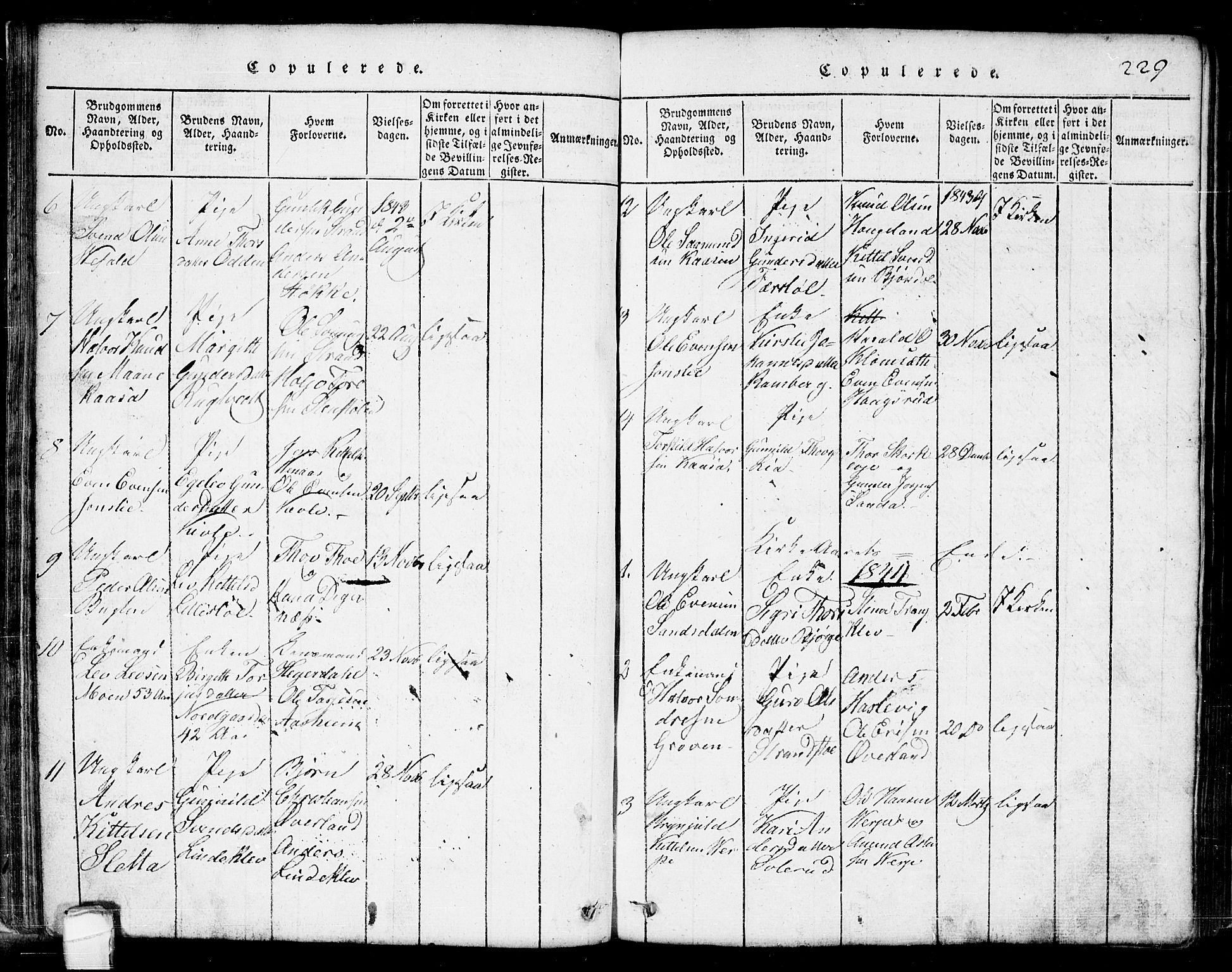 Seljord kirkebøker, AV/SAKO-A-20/G/Ga/L0001: Parish register (copy) no. I 1, 1815-1854, p. 229