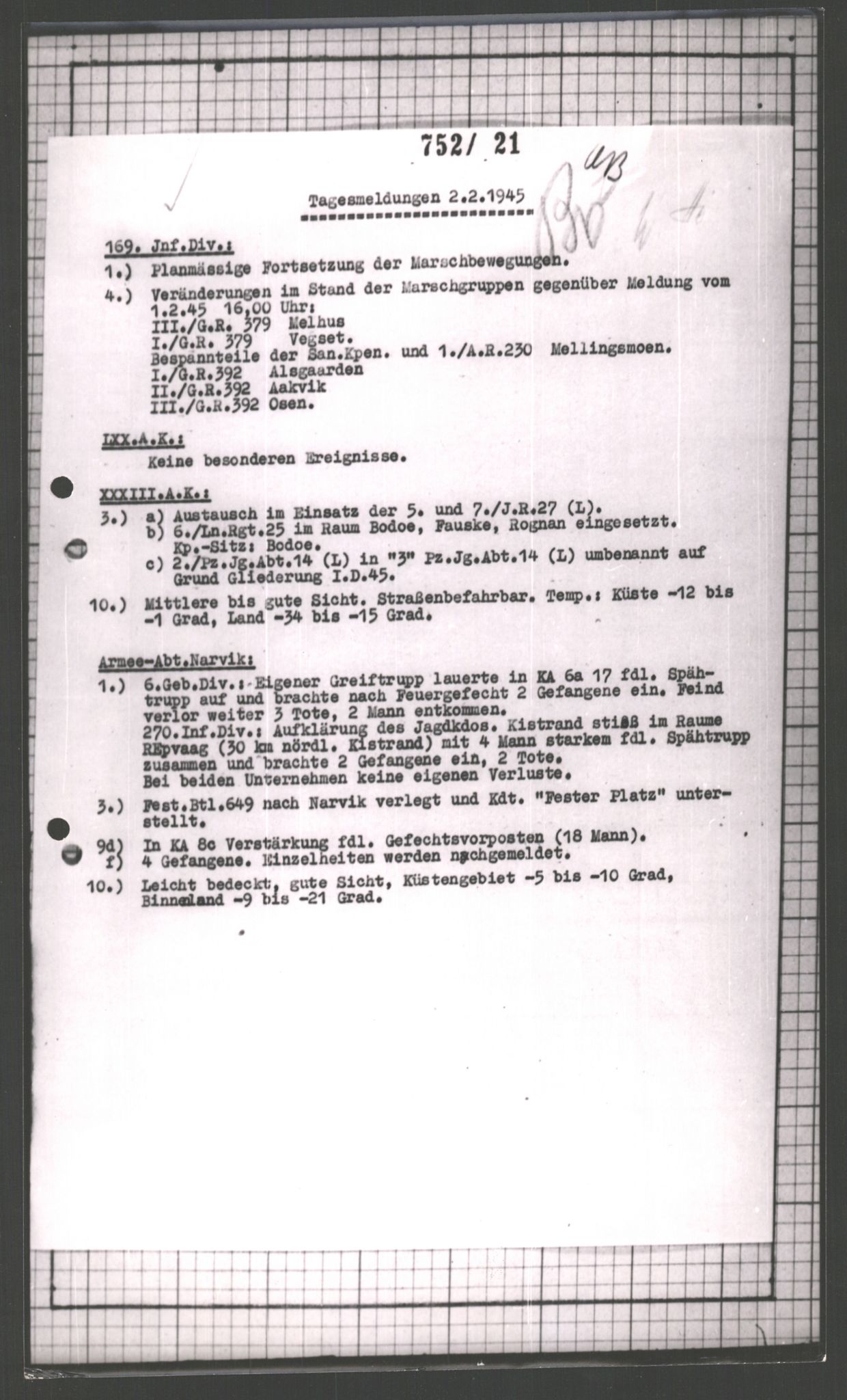 Forsvarets Overkommando. 2 kontor. Arkiv 11.4. Spredte tyske arkivsaker, AV/RA-RAFA-7031/D/Dar/Dara/L0002: Krigsdagbøker for 20. Gebirgs-Armee-Oberkommando (AOK 20), 1945, p. 477