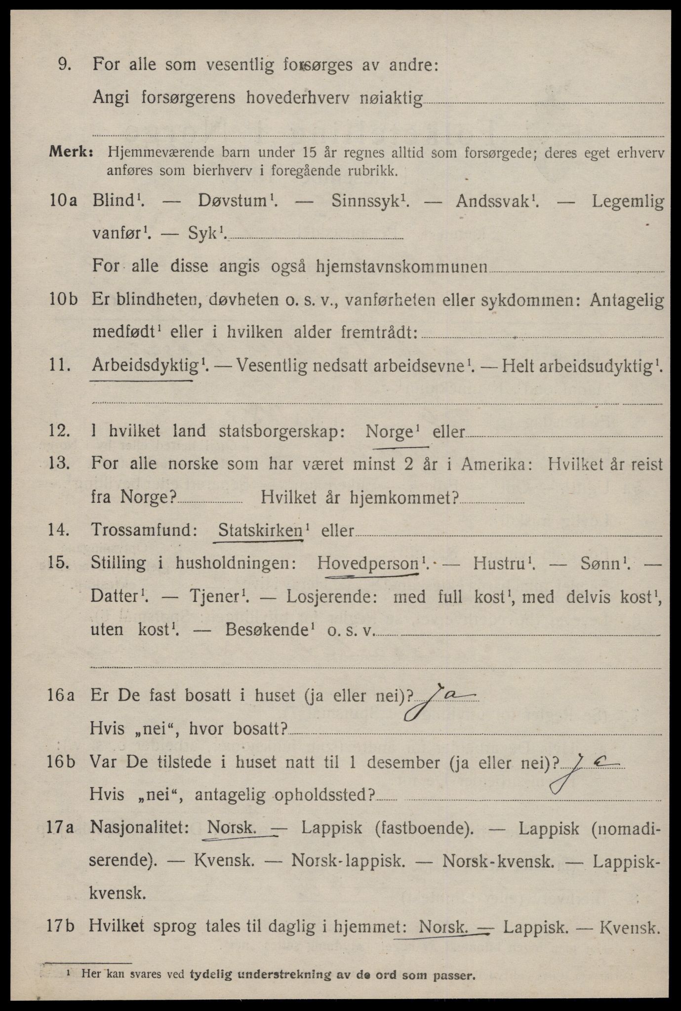 SAT, 1920 census for Ørland, 1920, p. 7870