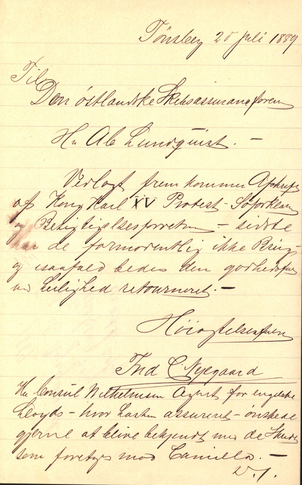 Pa 63 - Østlandske skibsassuranceforening, VEMU/A-1079/G/Ga/L0023/0012: Havaridokumenter / Columbus, Christiane Sophie, Marie, Jarlen, Kong Carl XV, 1889, p. 128