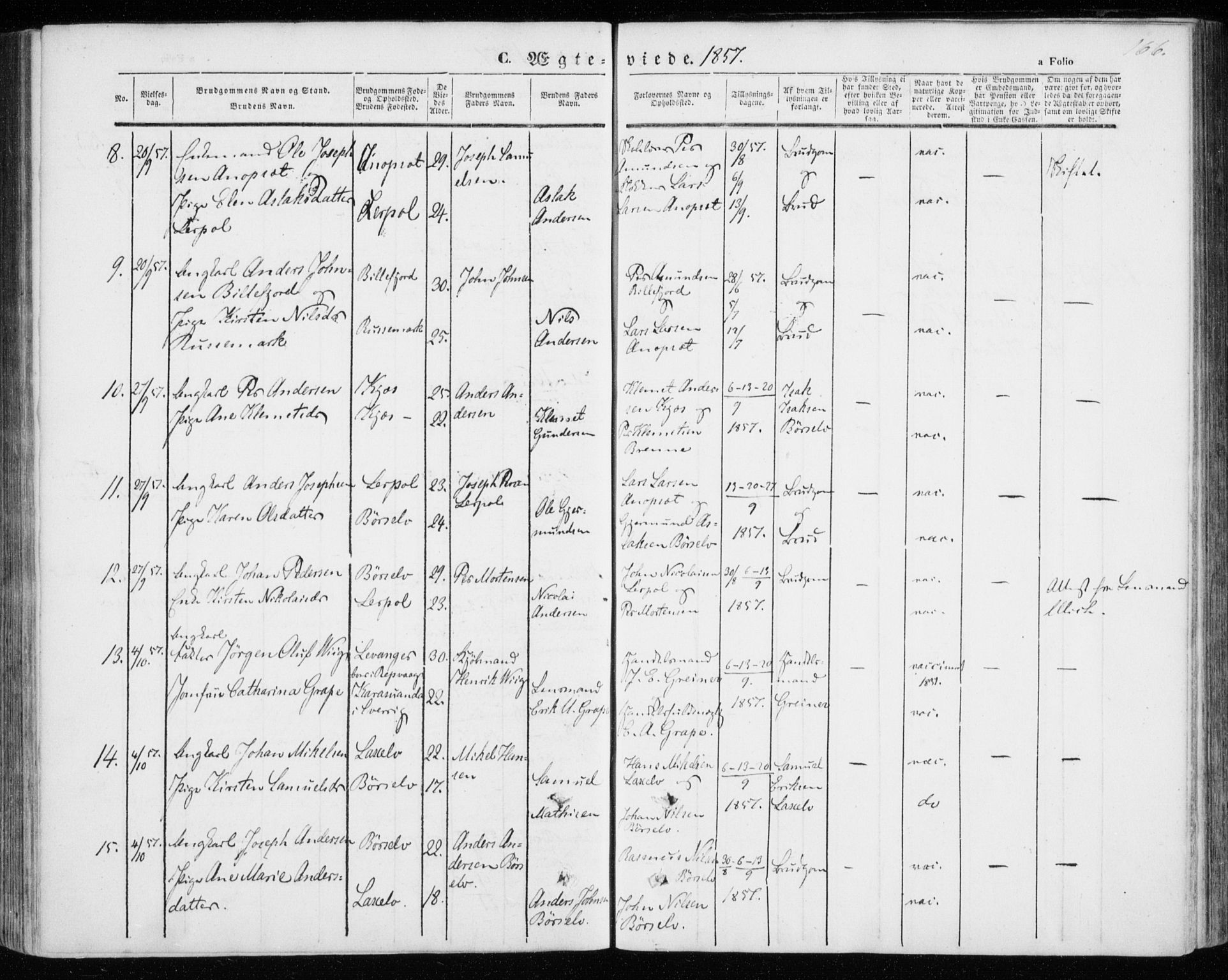 Kistrand/Porsanger sokneprestembete, SATØ/S-1351/H/Ha/L0004.kirke: Parish register (official) no. 4, 1843-1860, p. 166