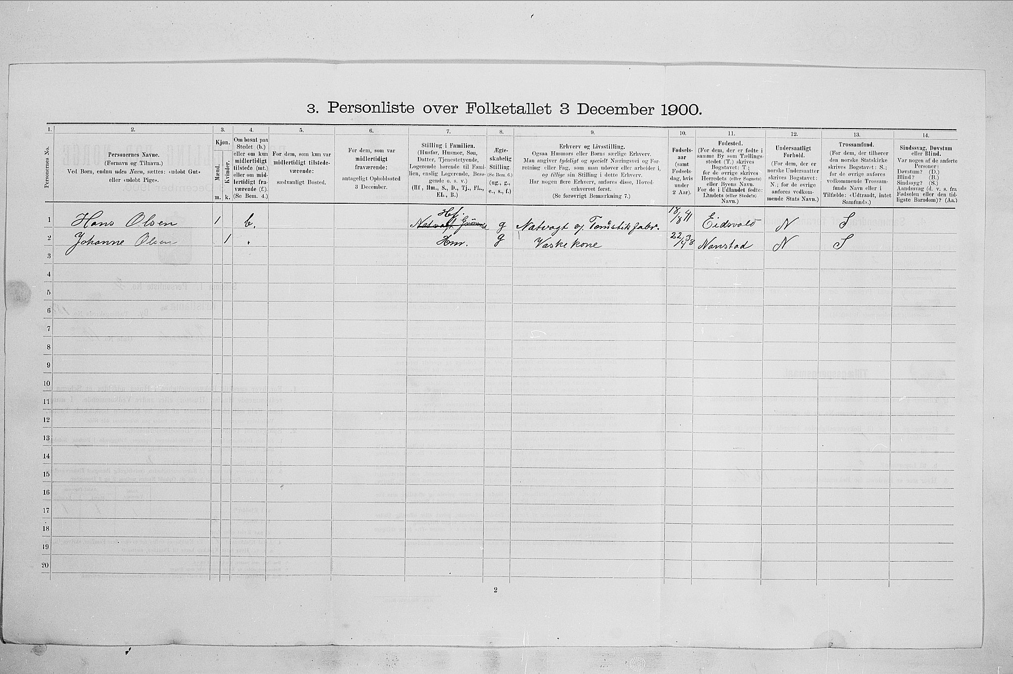 SAO, 1900 census for Kristiania, 1900, p. 42225