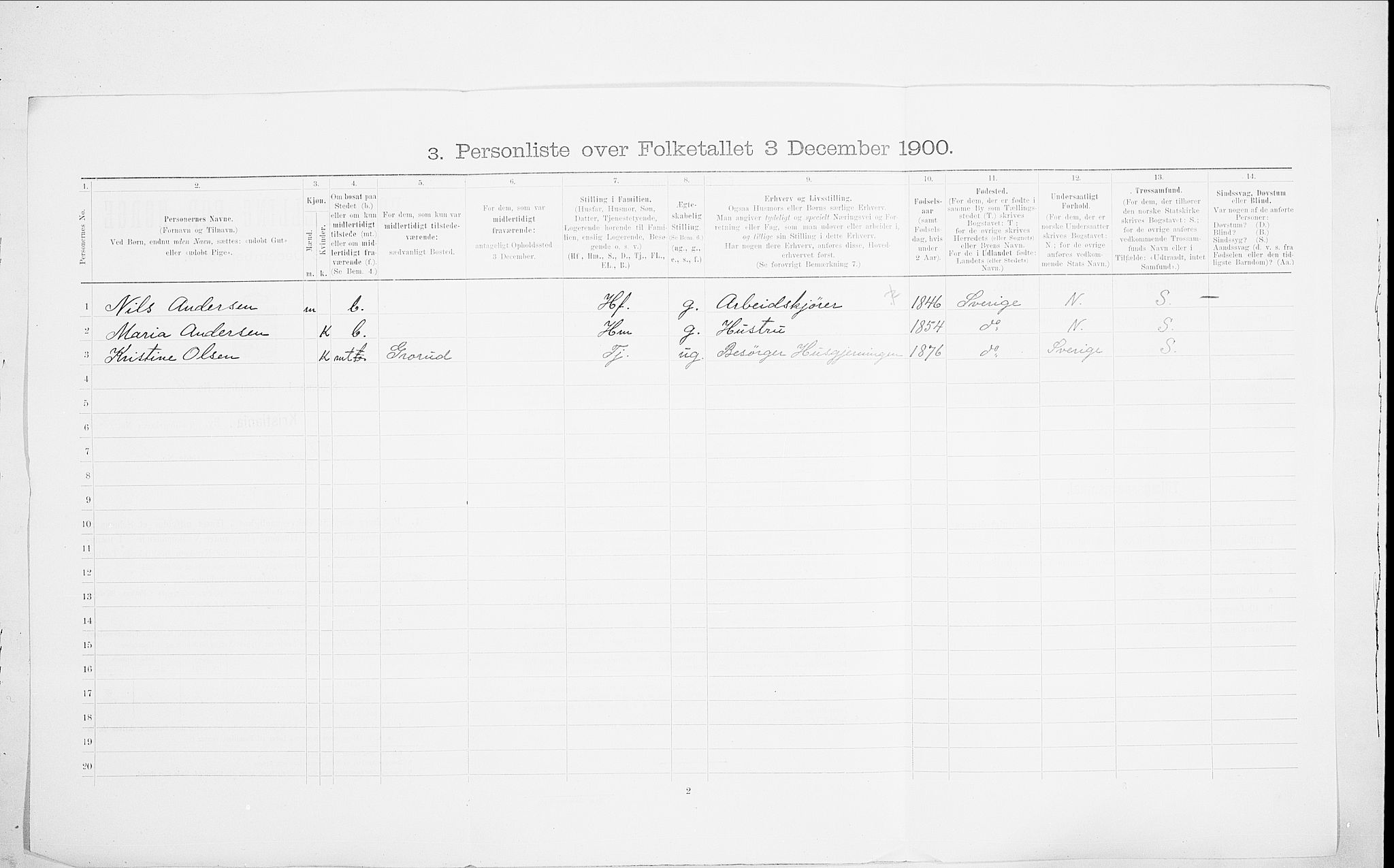 SAO, 1900 census for Kristiania, 1900, p. 100236