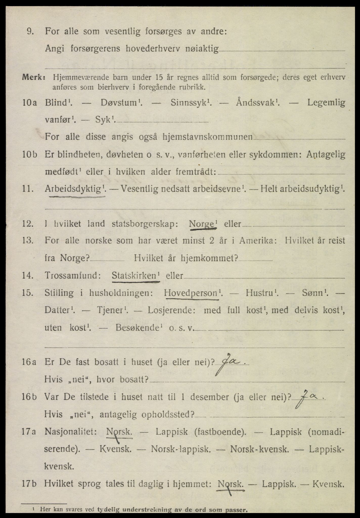 SAT, 1920 census for Tydal, 1920, p. 880