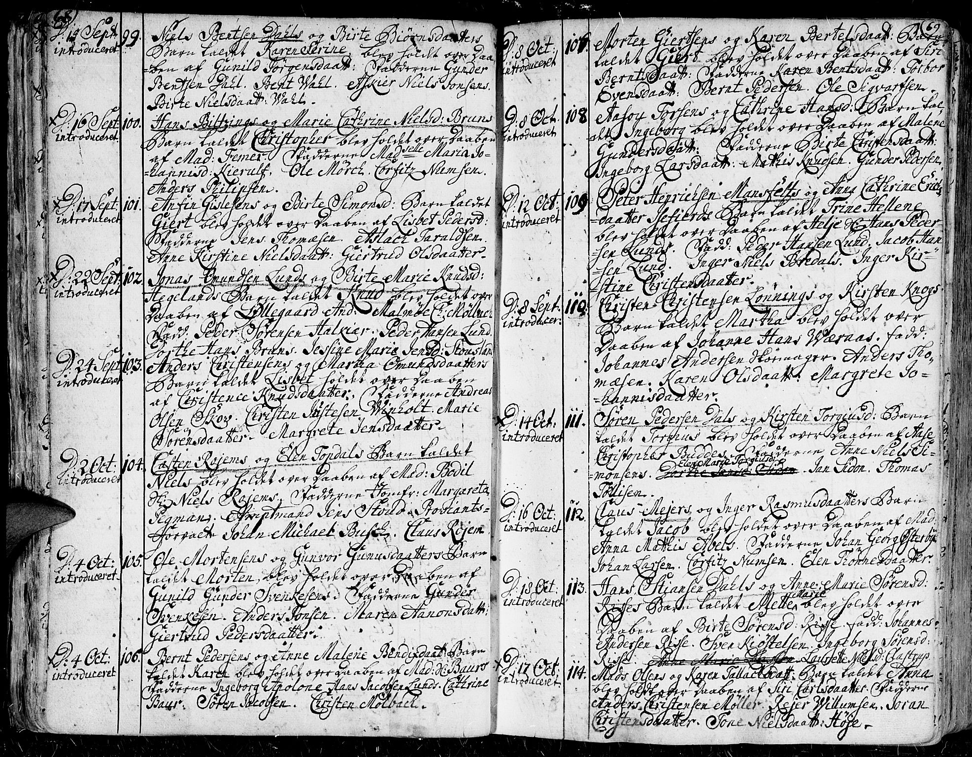 Kristiansand domprosti, AV/SAK-1112-0006/F/Fa/L0001: Parish register (official) no. A 1, 1734-1793, p. 68-69