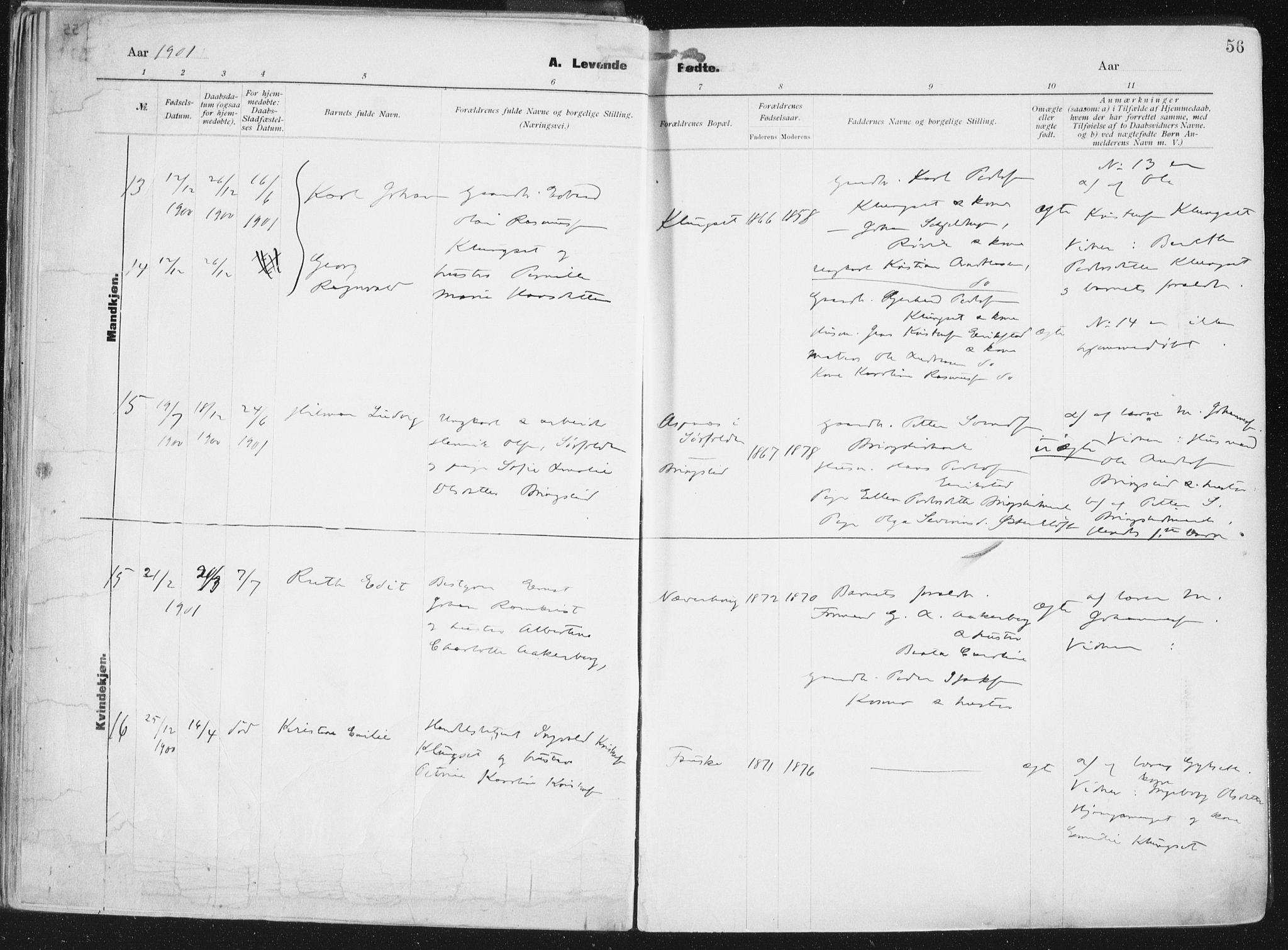 Ministerialprotokoller, klokkerbøker og fødselsregistre - Nordland, AV/SAT-A-1459/849/L0696: Parish register (official) no. 849A08, 1898-1910, p. 56