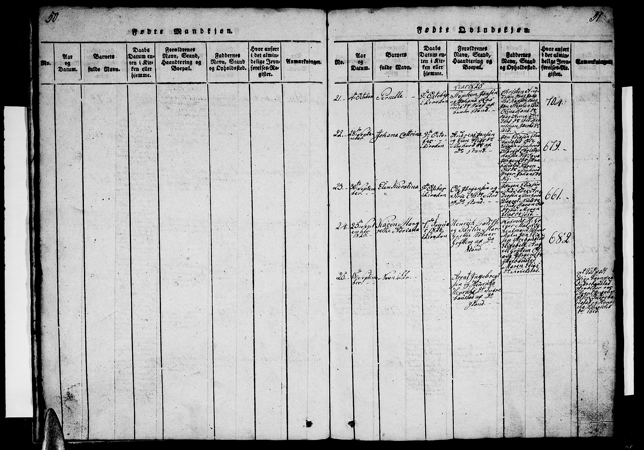 Ministerialprotokoller, klokkerbøker og fødselsregistre - Nordland, AV/SAT-A-1459/812/L0186: Parish register (copy) no. 812C04, 1820-1849, p. 50-51