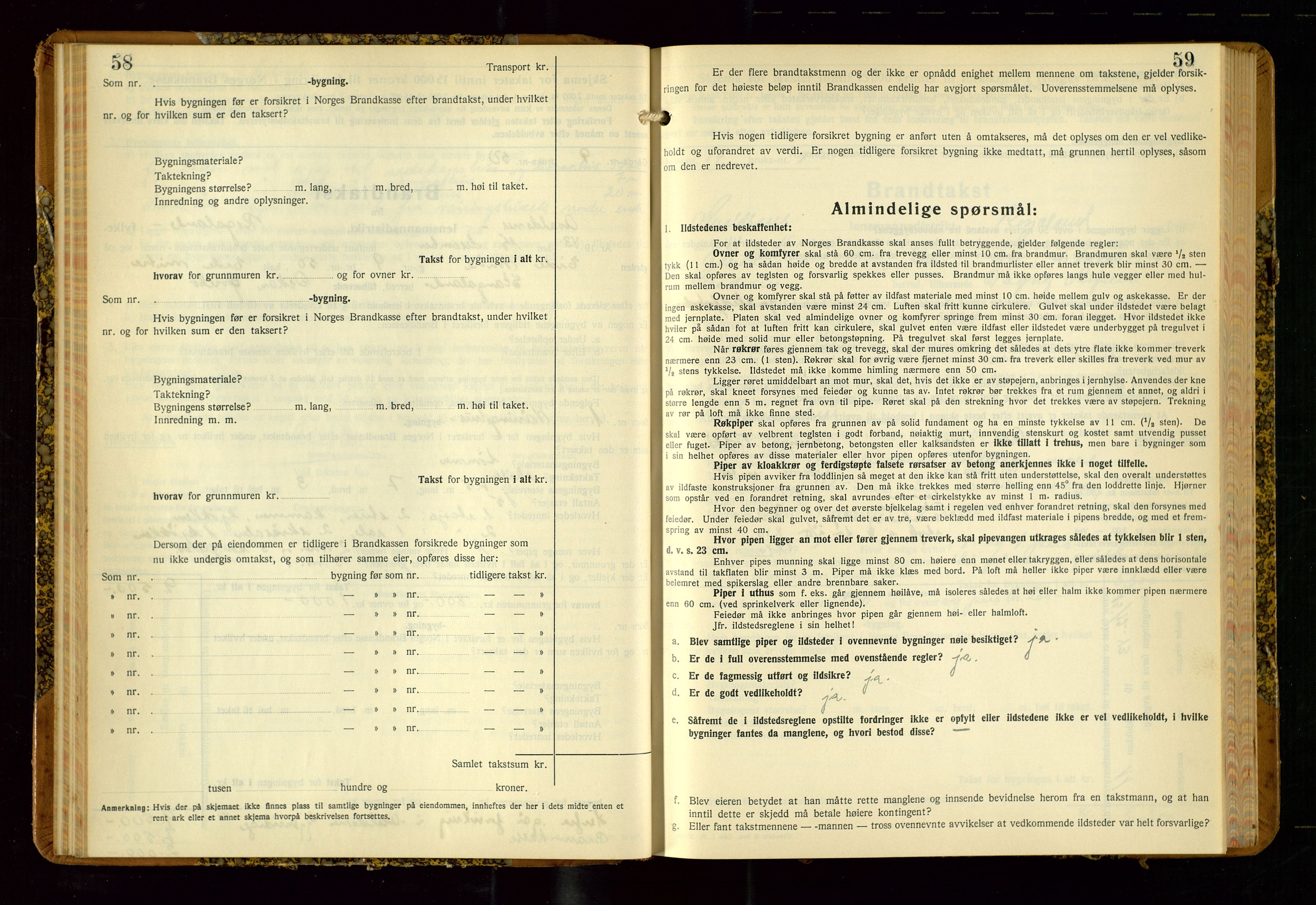 Avaldsnes lensmannskontor, AV/SAST-A-100286/Gob/L0002: "Branntakstprotokoll for Avaldsnes lensmannsdistrikt Rogaland fylke", 1940-1950, p. 58-59