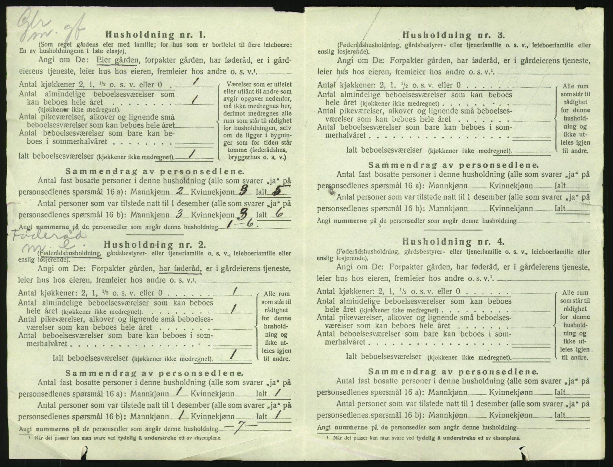 SAH, 1920 census for Øyer, 1920, p. 1200