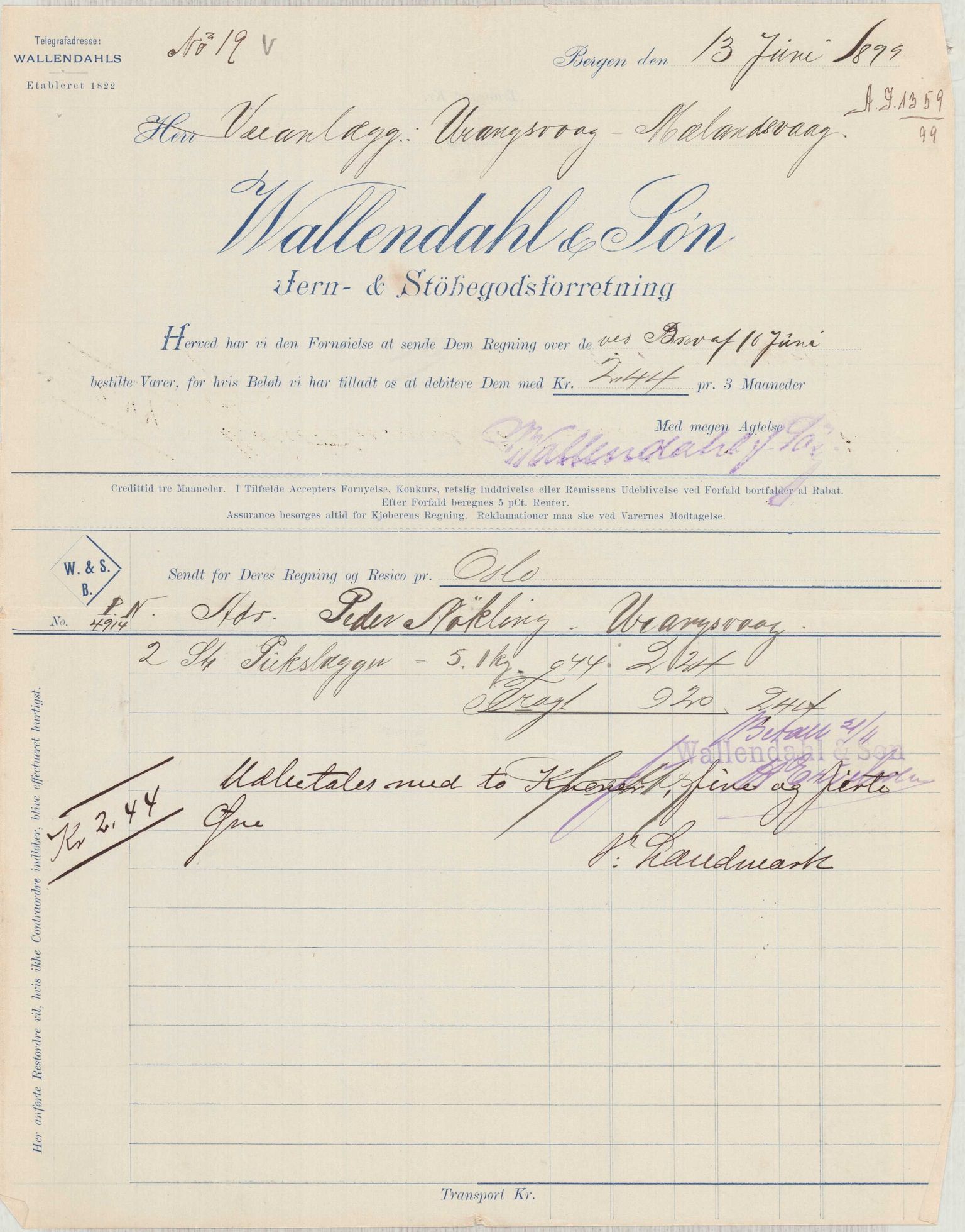 Finnaas kommune. Formannskapet, IKAH/1218a-021/E/Ea/L0002/0001: Rekneskap for veganlegg / Rekneskap for veganlegget Urangsvåg - Mælandsvåg, 1898-1900, p. 78