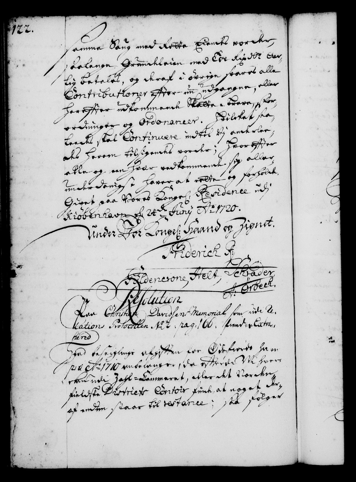Rentekammeret, Kammerkanselliet, RA/EA-3111/G/Gg/Gga/L0001: Norsk ekspedisjonsprotokoll med register (merket RK 53.1), 1720-1723, p. 122