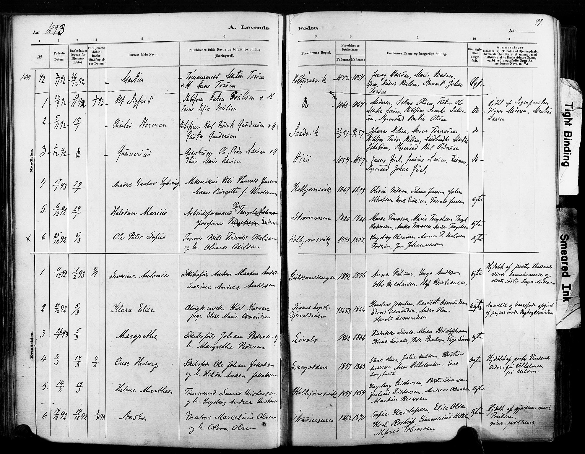 Hisøy sokneprestkontor, AV/SAK-1111-0020/F/Fa/L0003: Parish register (official) no. A 3, 1881-1894, p. 99