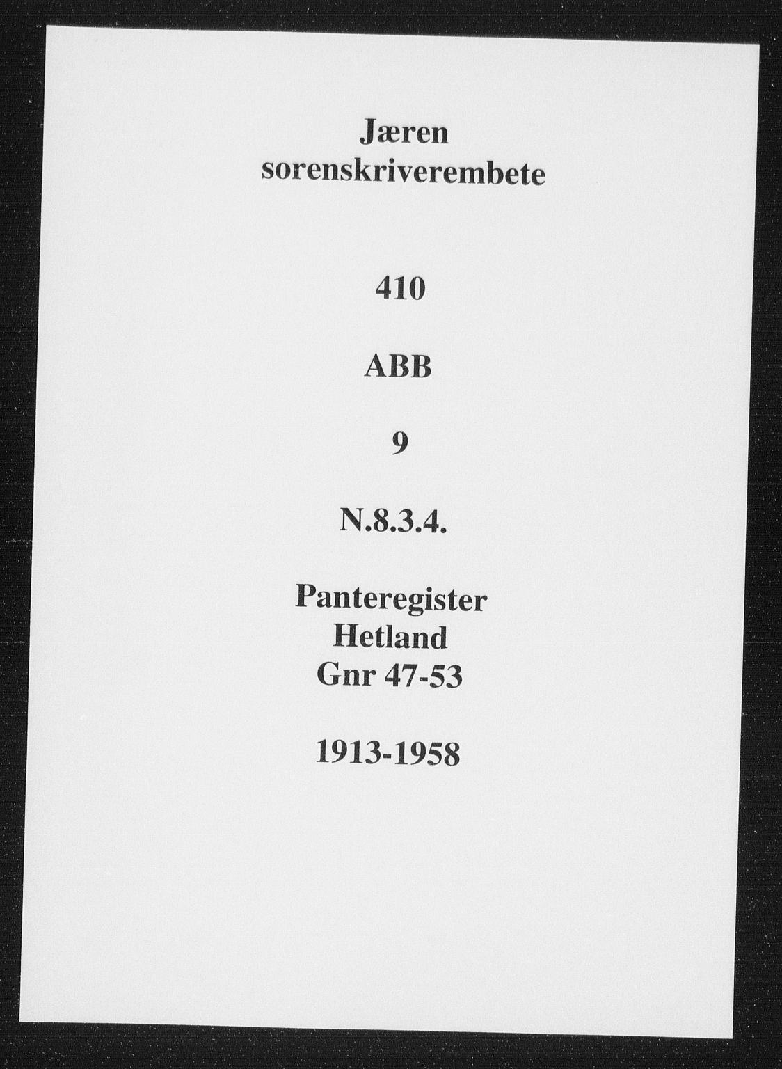 Jæren sorenskriveri, SAST/A-100310/01/4/41/41ABB/L0009: Mortgage register no. 41 ABB9, 1913