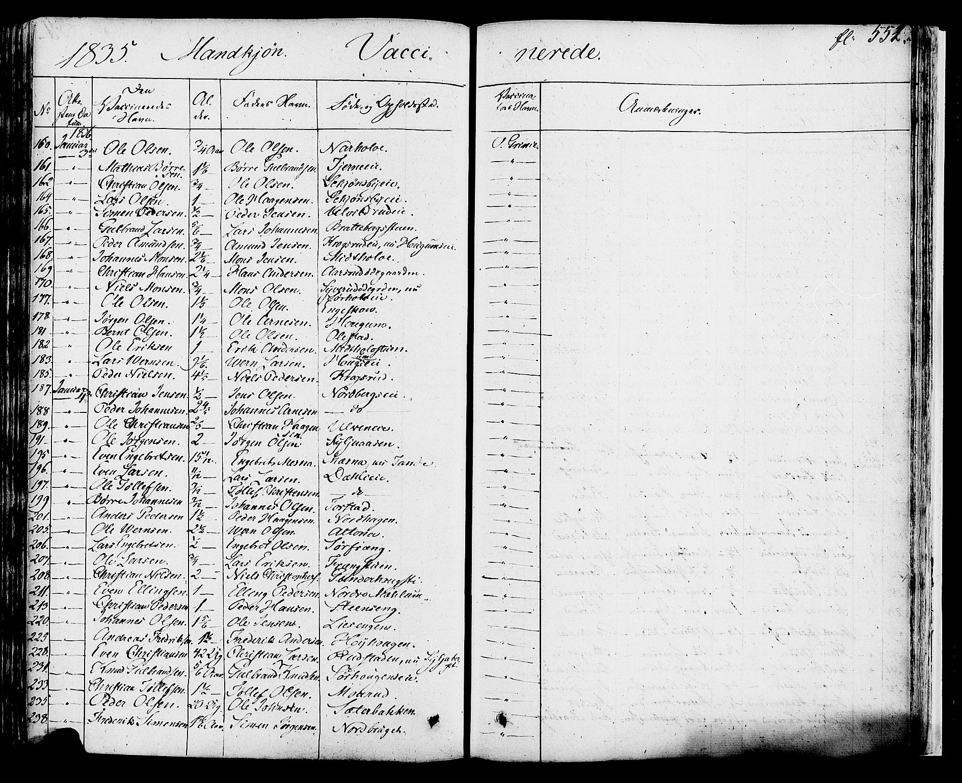 Ringsaker prestekontor, SAH/PREST-014/K/Ka/L0007: Parish register (official) no. 7B, 1826-1837, p. 551