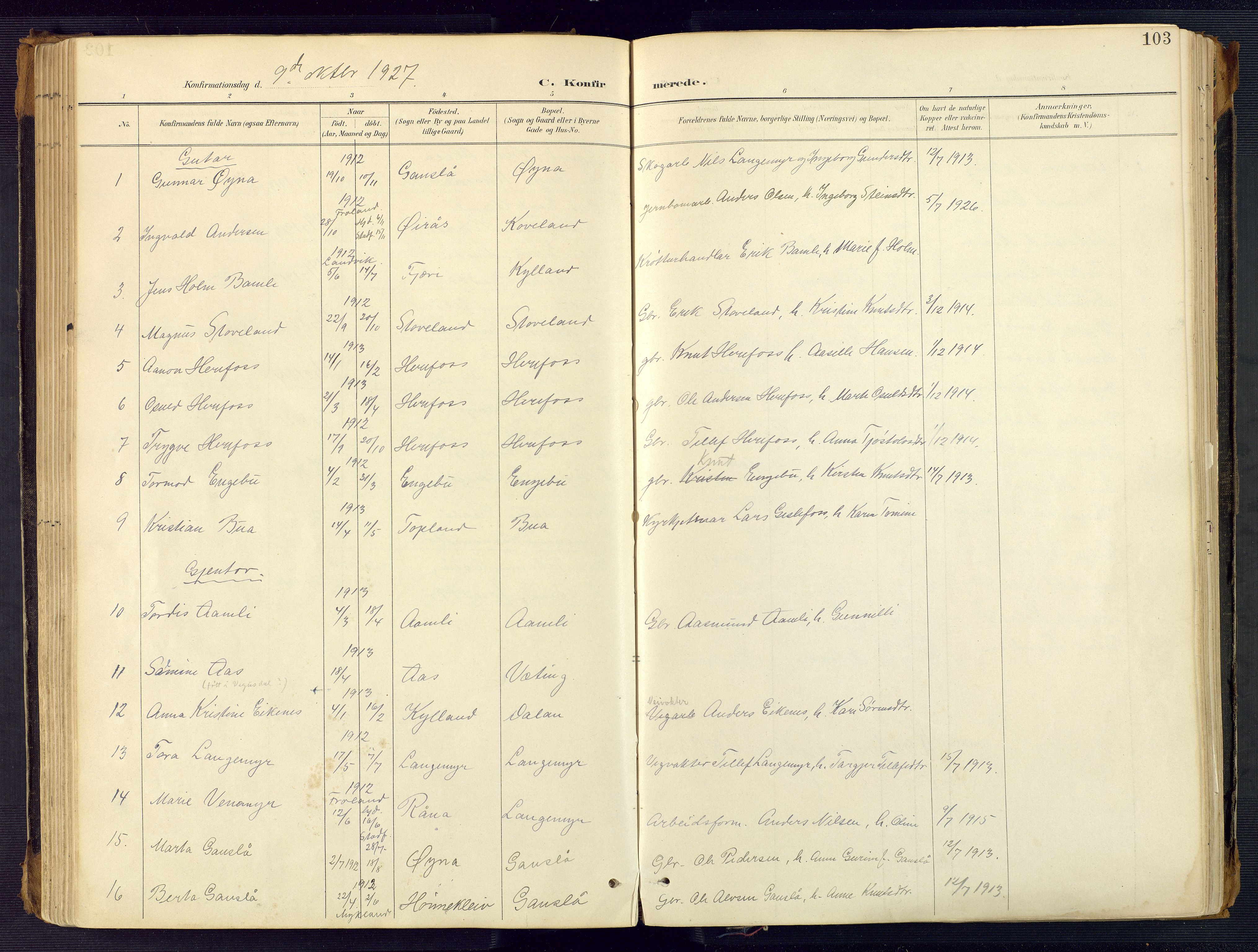 Herefoss sokneprestkontor, AV/SAK-1111-0019/F/Fa/Faa/L0003: Parish register (official) no. A 3, 1887-1930, p. 103