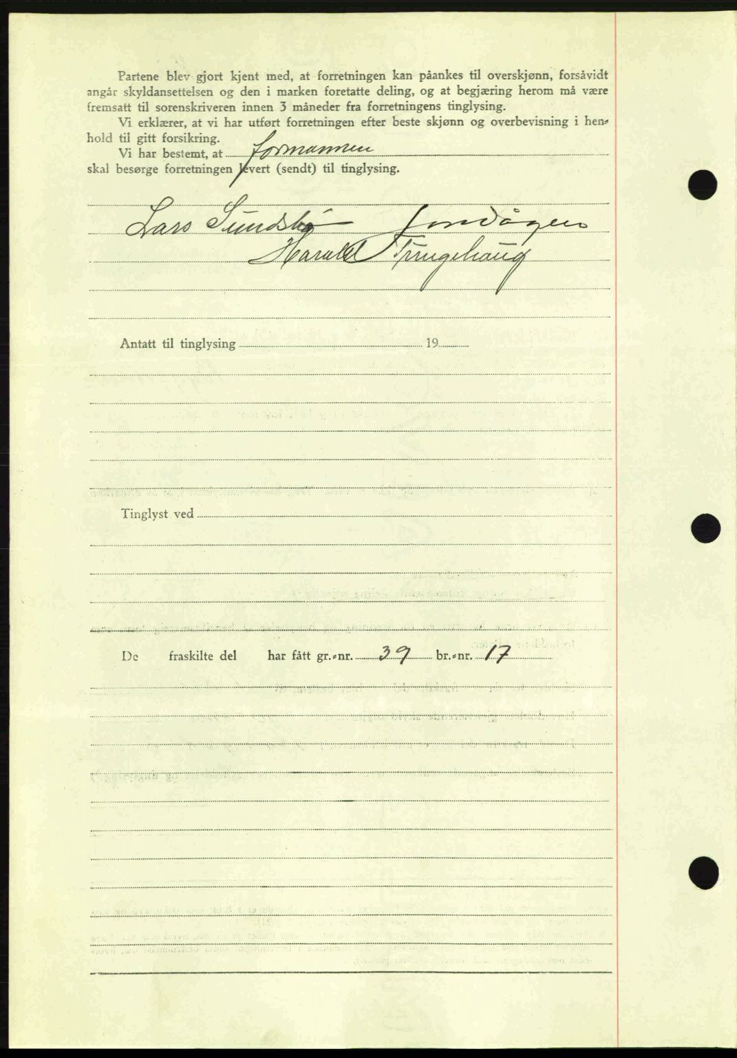 Romsdal sorenskriveri, AV/SAT-A-4149/1/2/2C: Mortgage book no. A13, 1942-1943, Diary no: : 32/1943