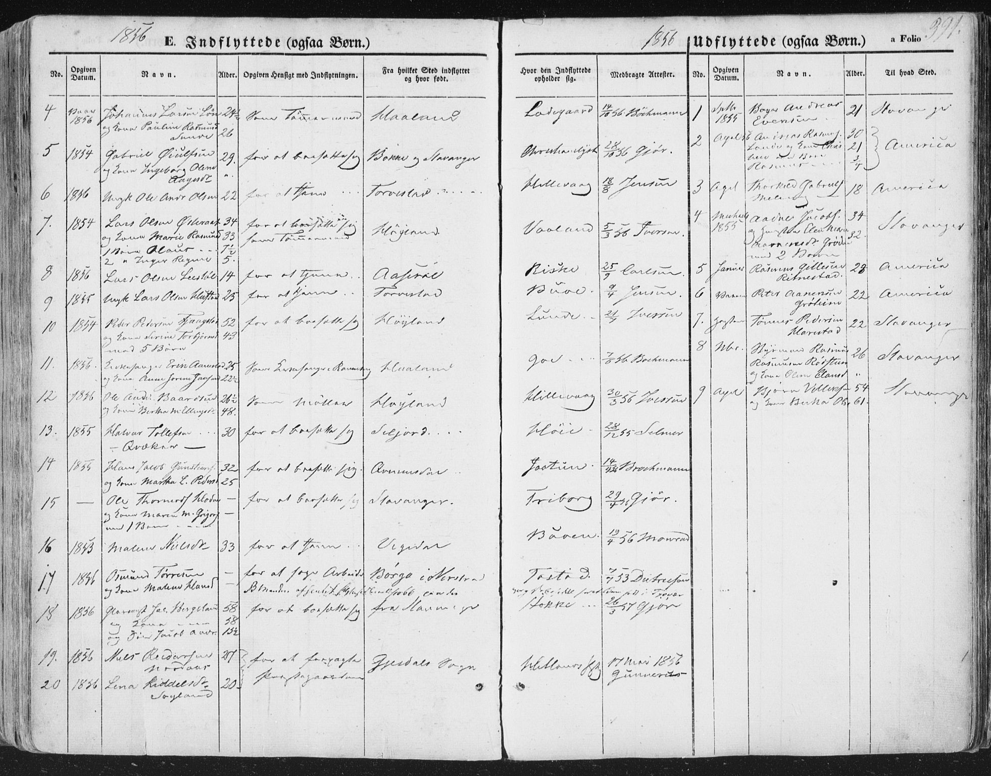 Hetland sokneprestkontor, AV/SAST-A-101826/30/30BA/L0002: Parish register (official) no. A 2, 1849-1869, p. 391