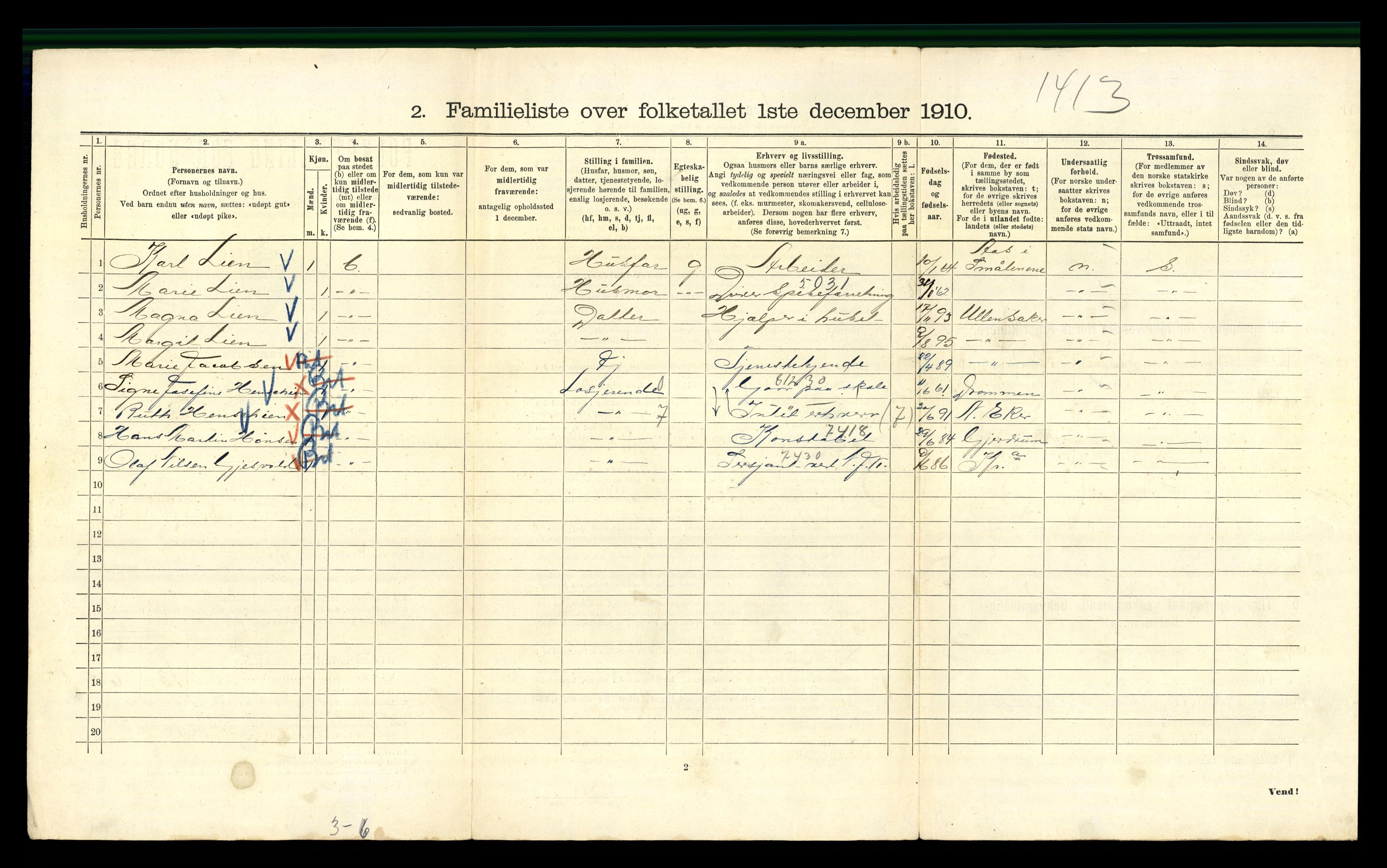 RA, 1910 census for Kristiania, 1910, p. 12094