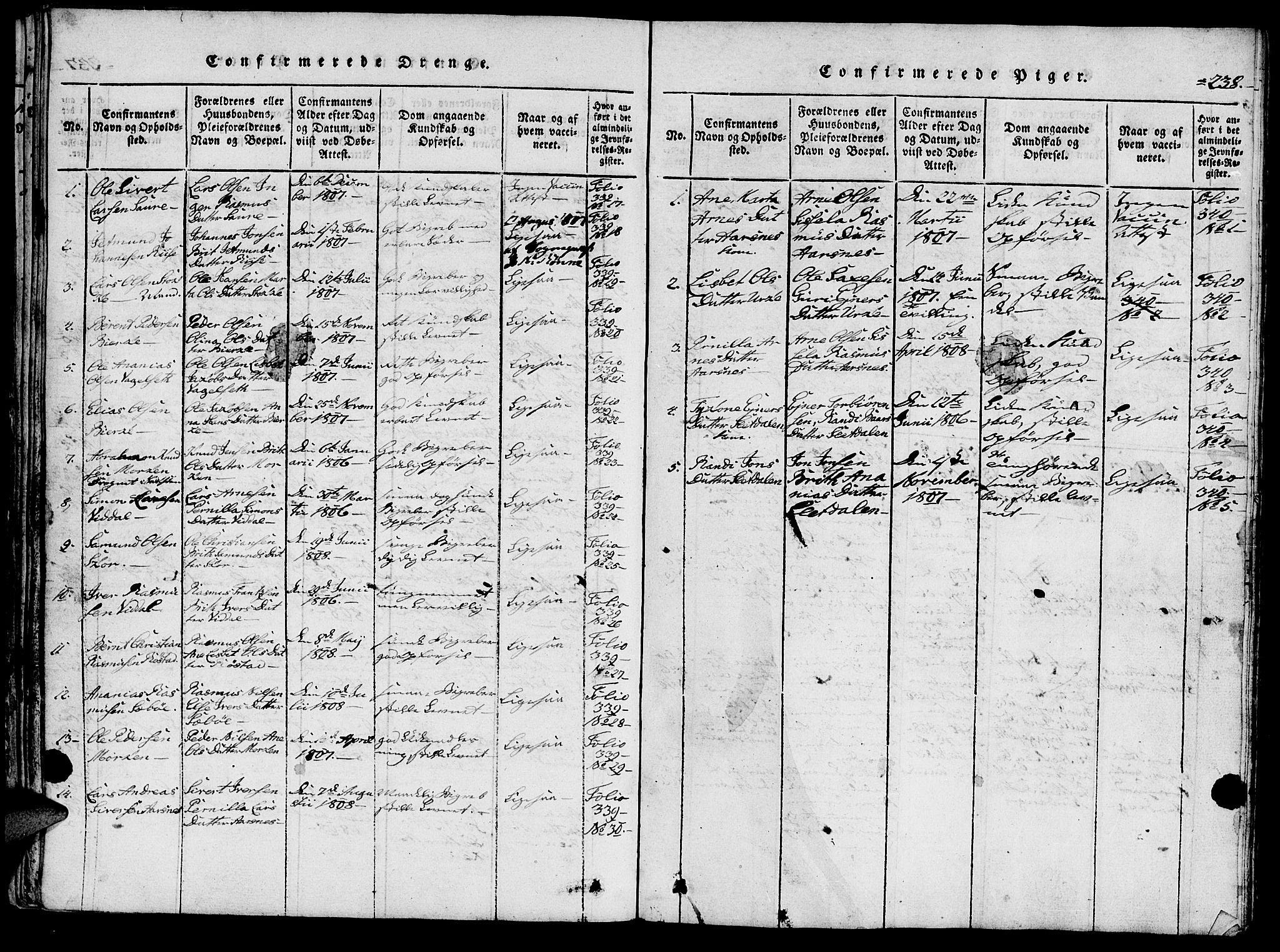 Ministerialprotokoller, klokkerbøker og fødselsregistre - Møre og Romsdal, AV/SAT-A-1454/515/L0207: Parish register (official) no. 515A03, 1819-1829, p. 238