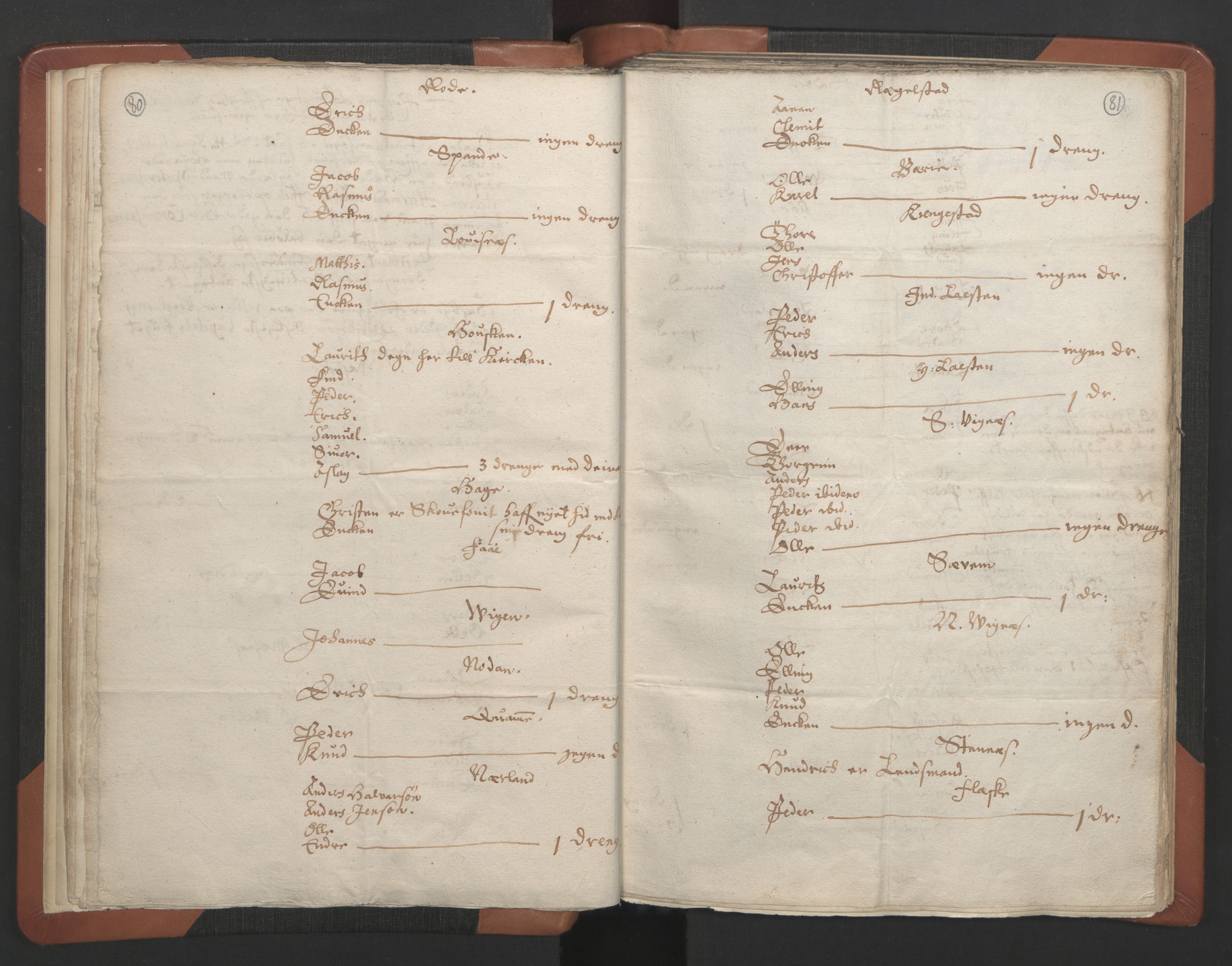 RA, Vicar's Census 1664-1666, no. 18: Stavanger deanery and Karmsund deanery, 1664-1666, p. 80-81