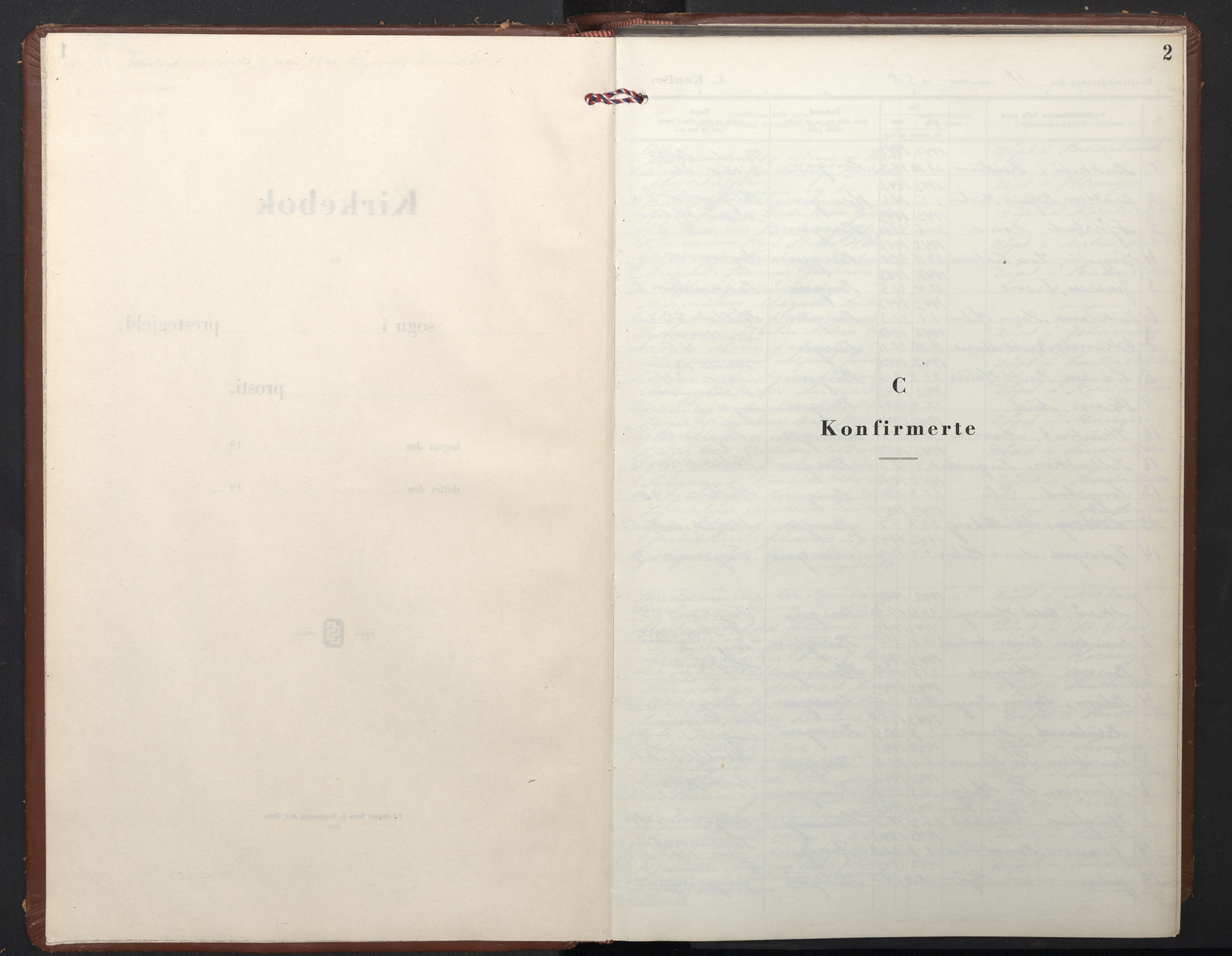 Biskopshavn sokneprestembete*, SAB/-: Parish register (copy) no. B 1, 1958-1970, p. 1b-2a