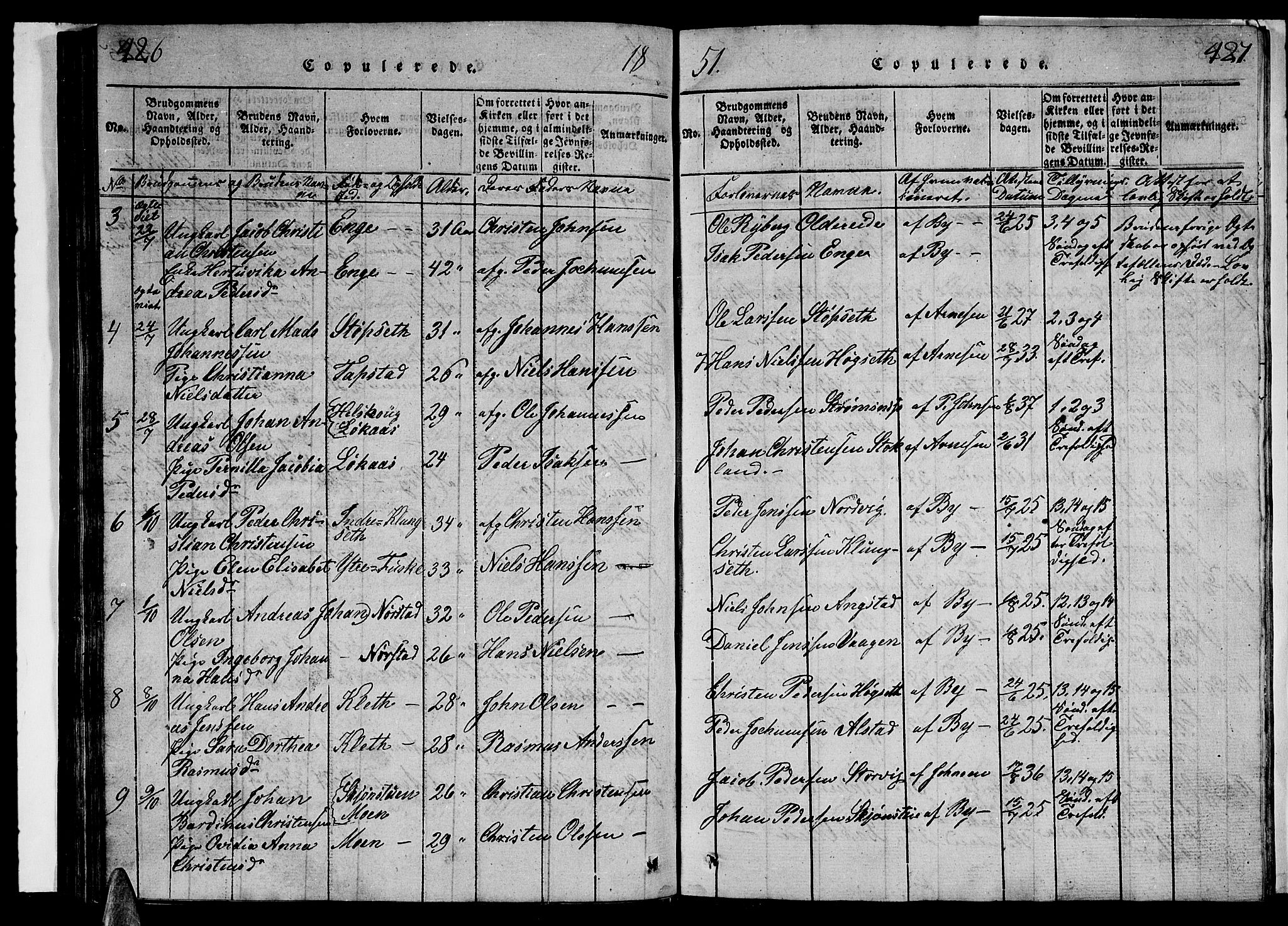 Ministerialprotokoller, klokkerbøker og fødselsregistre - Nordland, AV/SAT-A-1459/852/L0752: Parish register (copy) no. 852C03, 1840-1855, p. 426-427